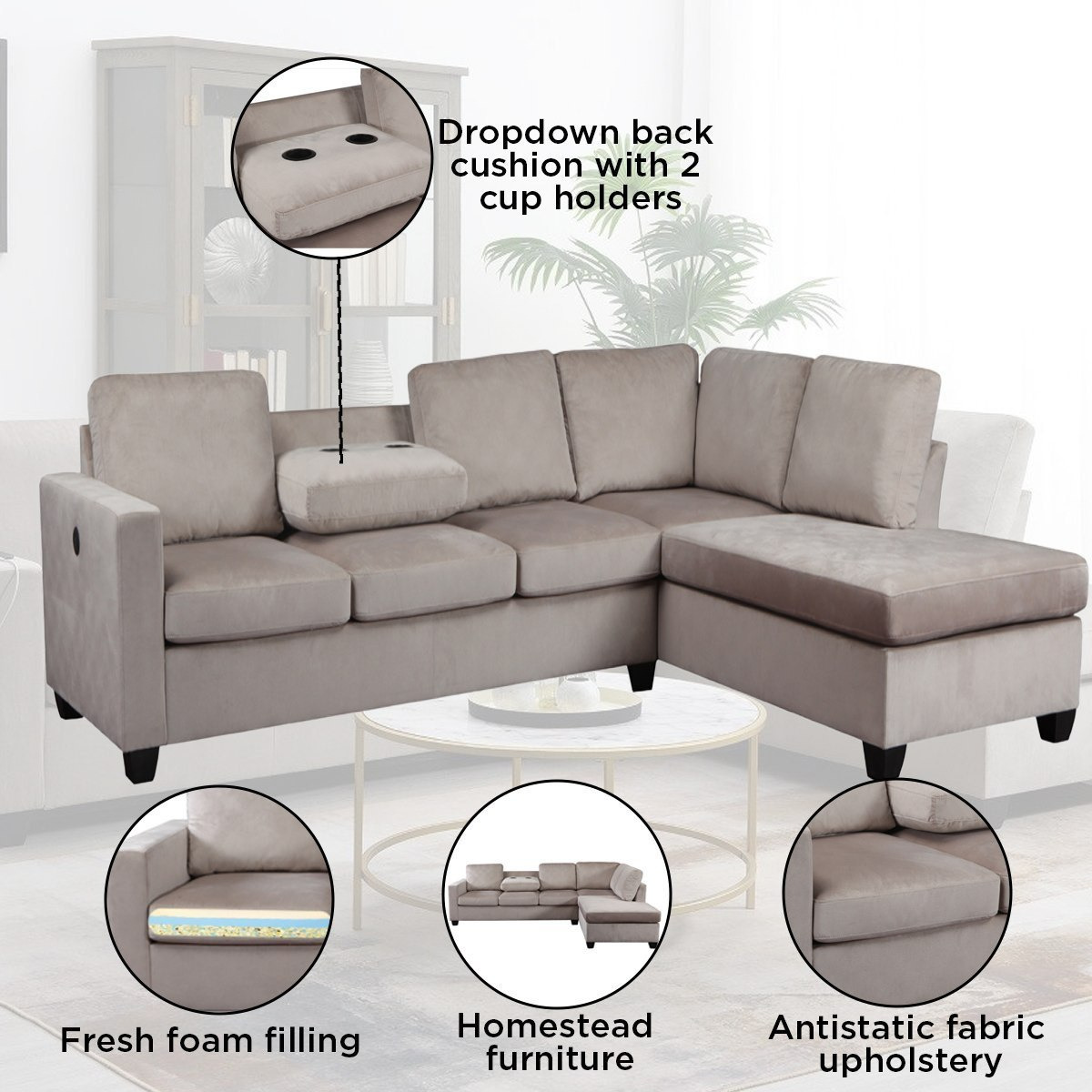 Urbandale 4-Seater Reversible Corner Fabric Sofa with Dropdown Cupholders and USB Port-hbxlivingroom-sofasandarmchairs-modularsofas-image-17