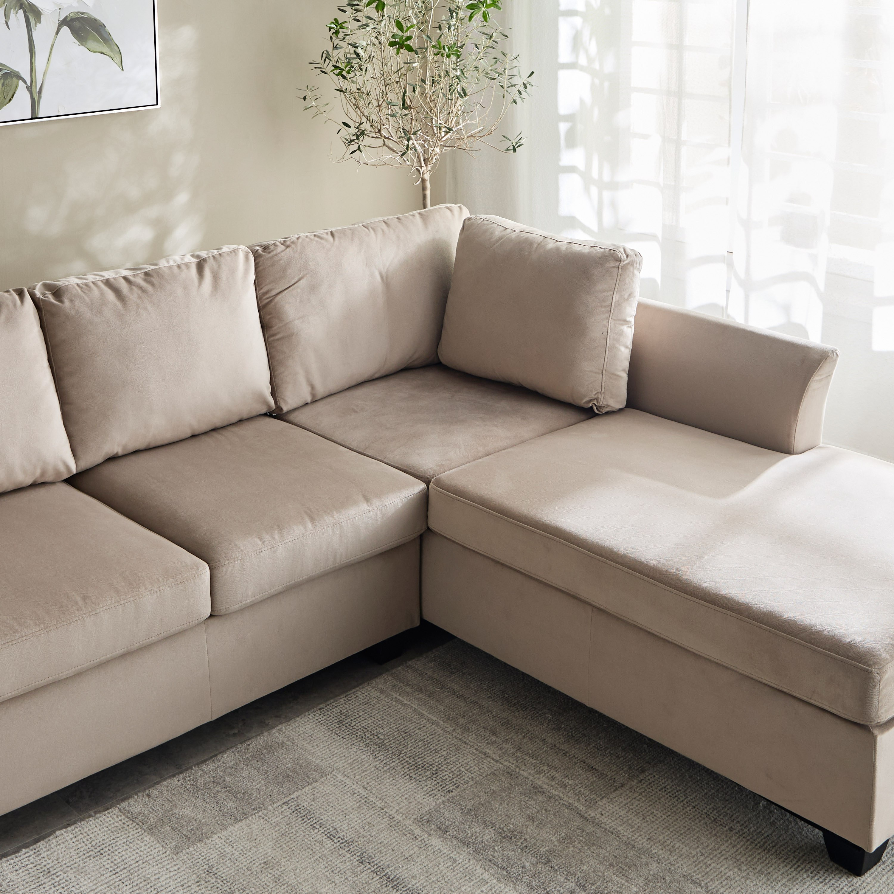 Urbandale 4-Seater Reversible Corner Fabric Sofa with Dropdown Cupholders and USB Port-hbxlivingroom-sofasandarmchairs-modularsofas-image-7