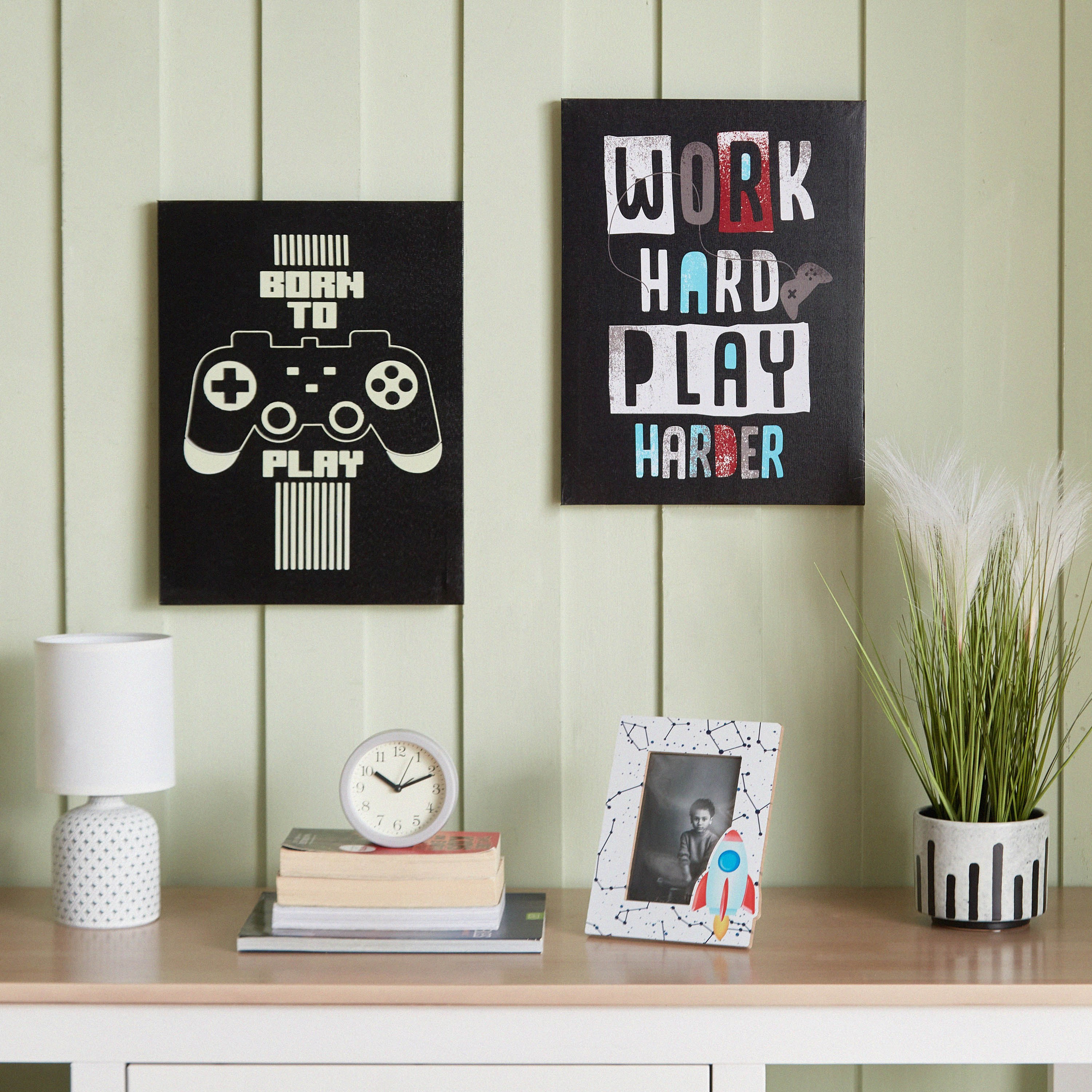 لوحة فنية جدارية من القماش الصلب للعمل الفني من جيمينج - 30x40x1.8 سم-hbxhomeware-hbxkidsandyouth-image-5