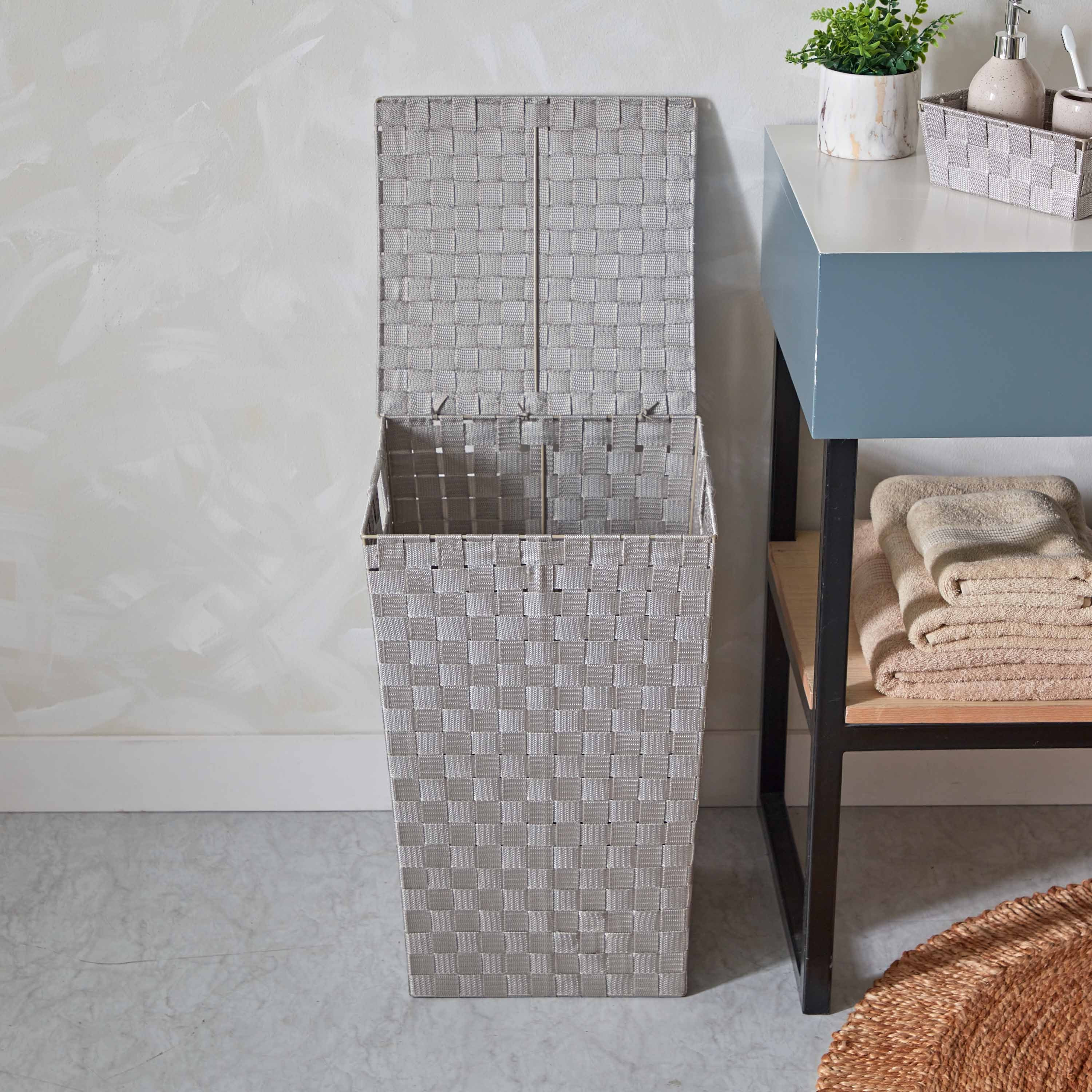 Strap Laundry Hamper with Lid - 36x36x55 cm-hbxbathroom-bathroomstorage-laundryhampers-image-3