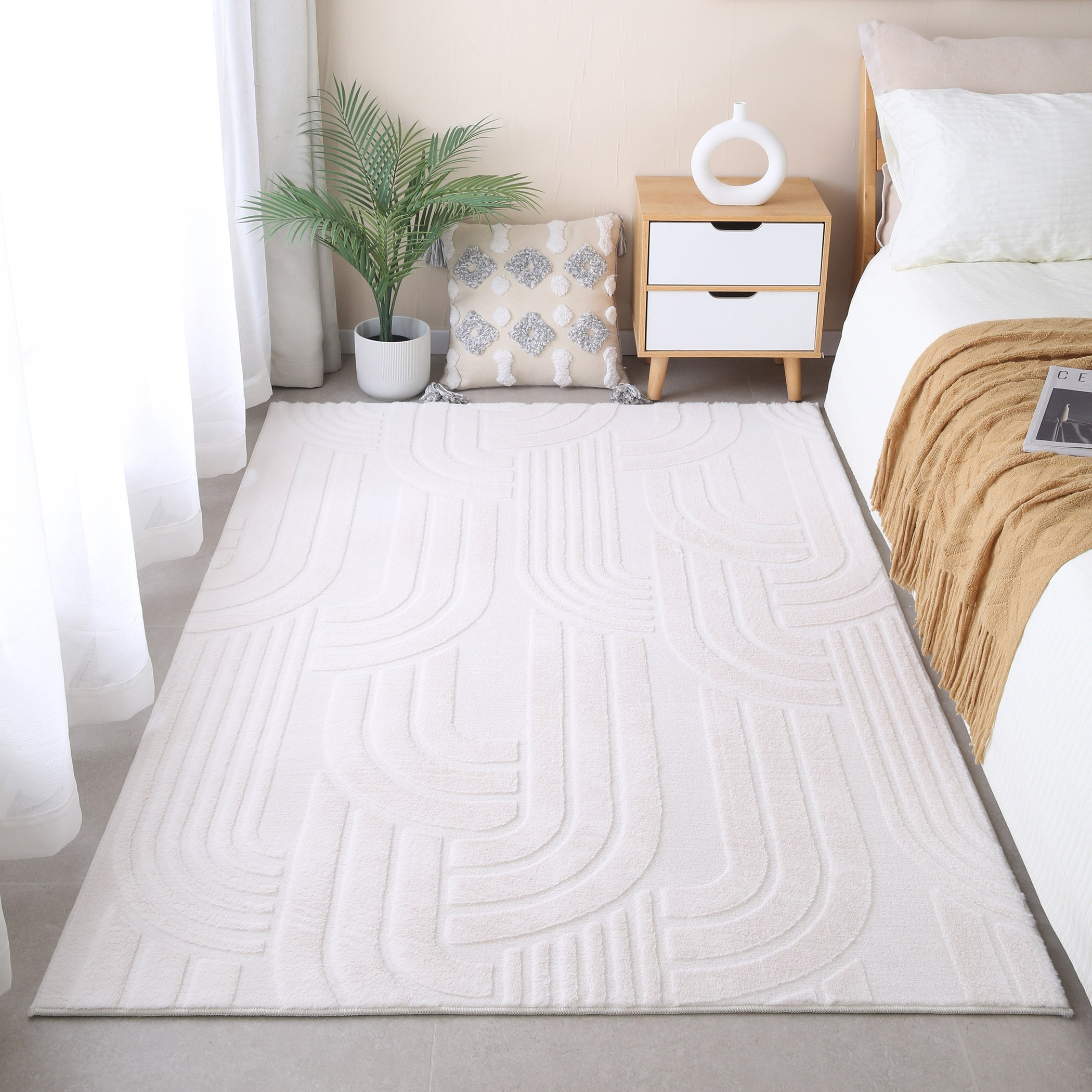 سجادة جاكار فرو أرنب من زارا - 120x170 سم-hbxdecorandfurnishings-floorcoverings-rugs-image-1