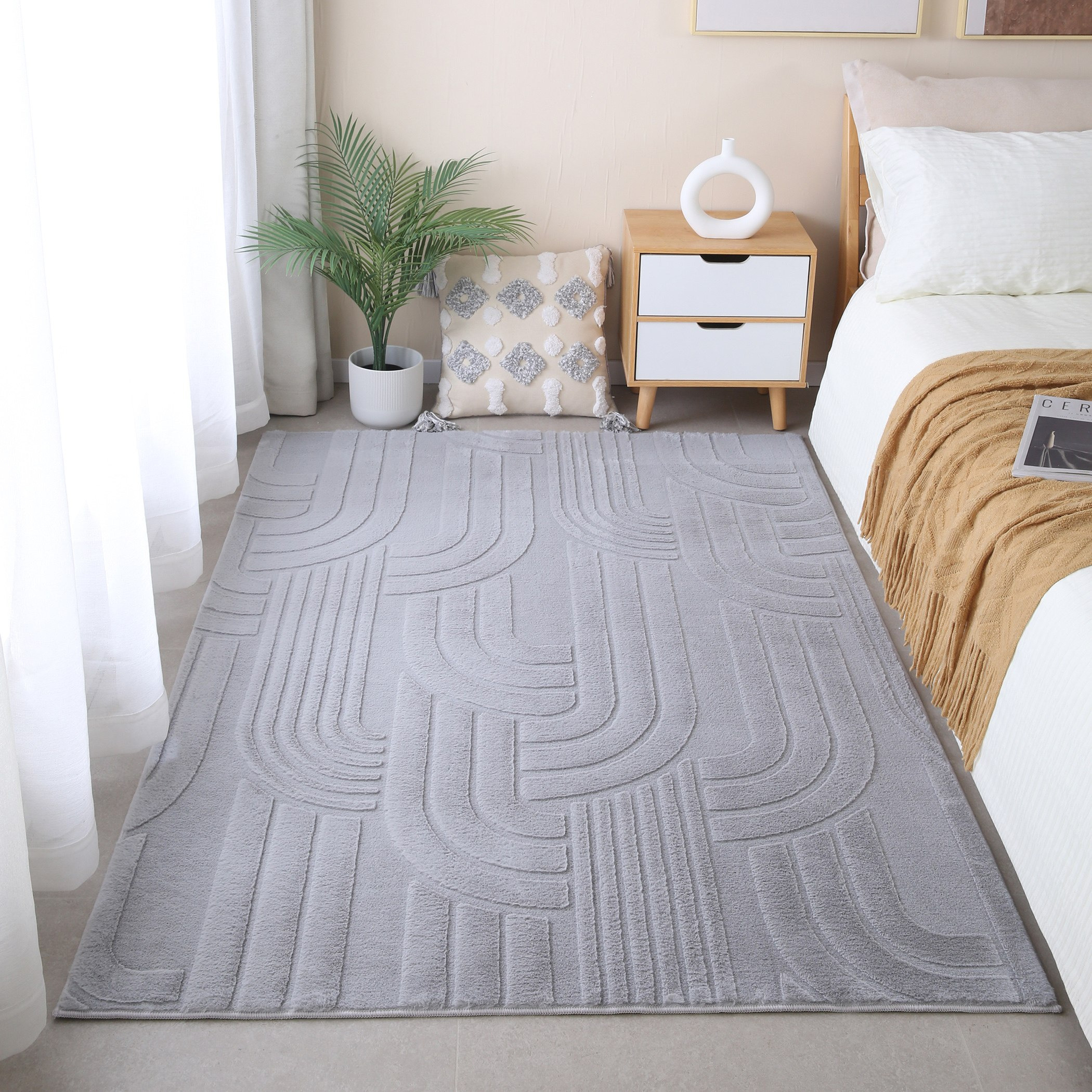 سجادة جاكار فرو أرنب من زارا - 120x170 سم-hbxdecorandfurnishings-floorcoverings-rugs-image-1