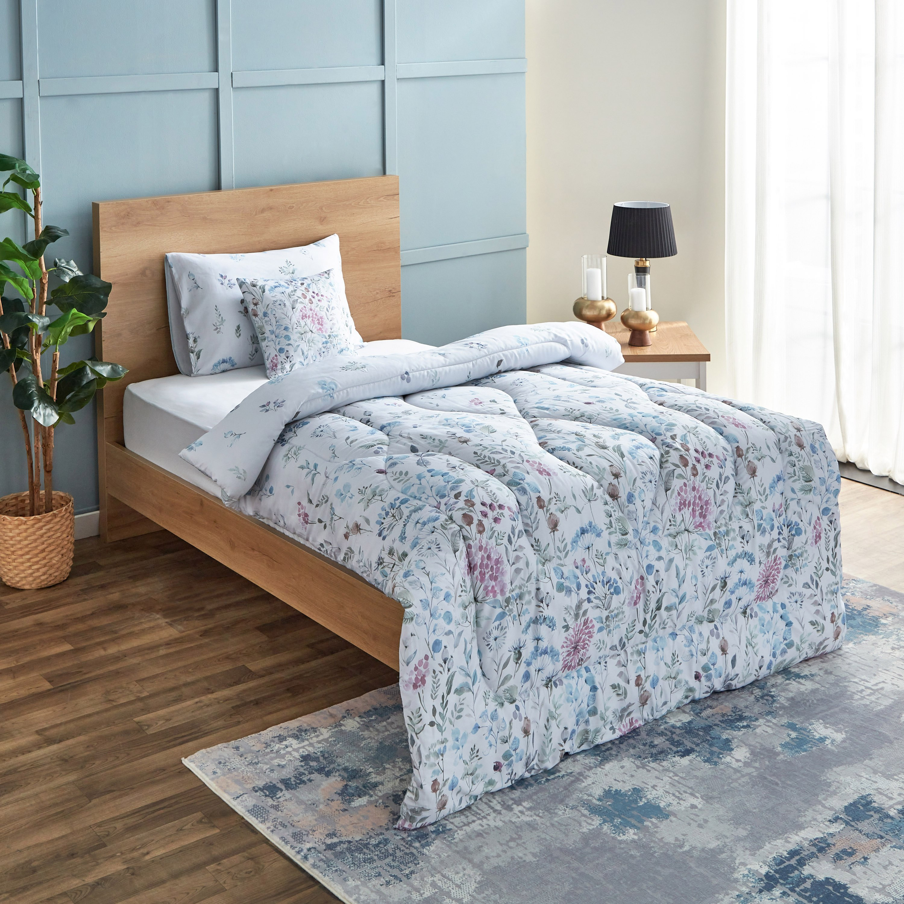 Lavish Florious 3-Piece Cotton Printed Twin Comforter Set - 160x220 cm-hbxhomeware-hbxdecorandfurnishings-image-1