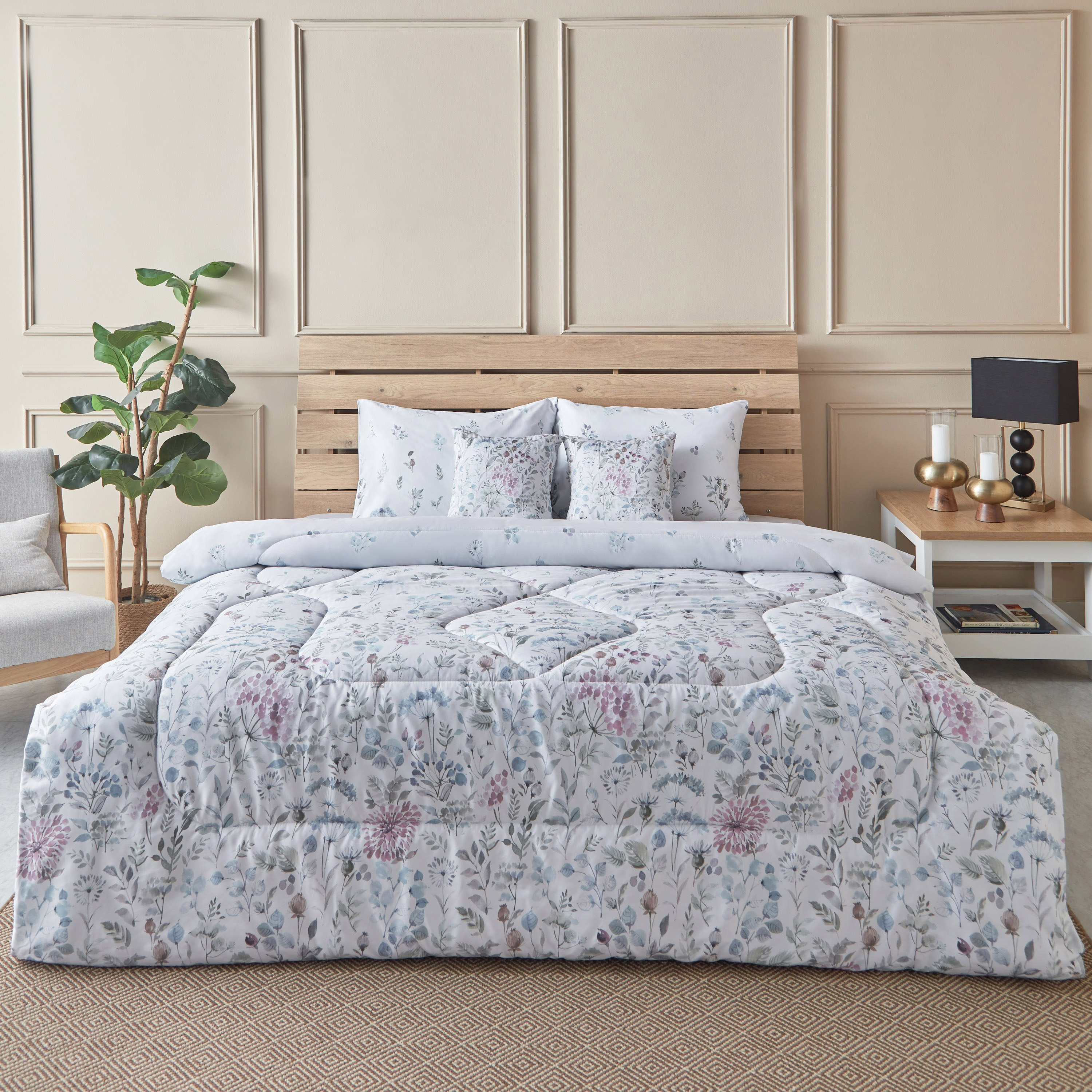 طقم لحاف كينج قطن 5 قطع بطبعات فلورياس من لافيش - 220x240 سم-hbxhomeware-hbxdecorandfurnishings-image-2