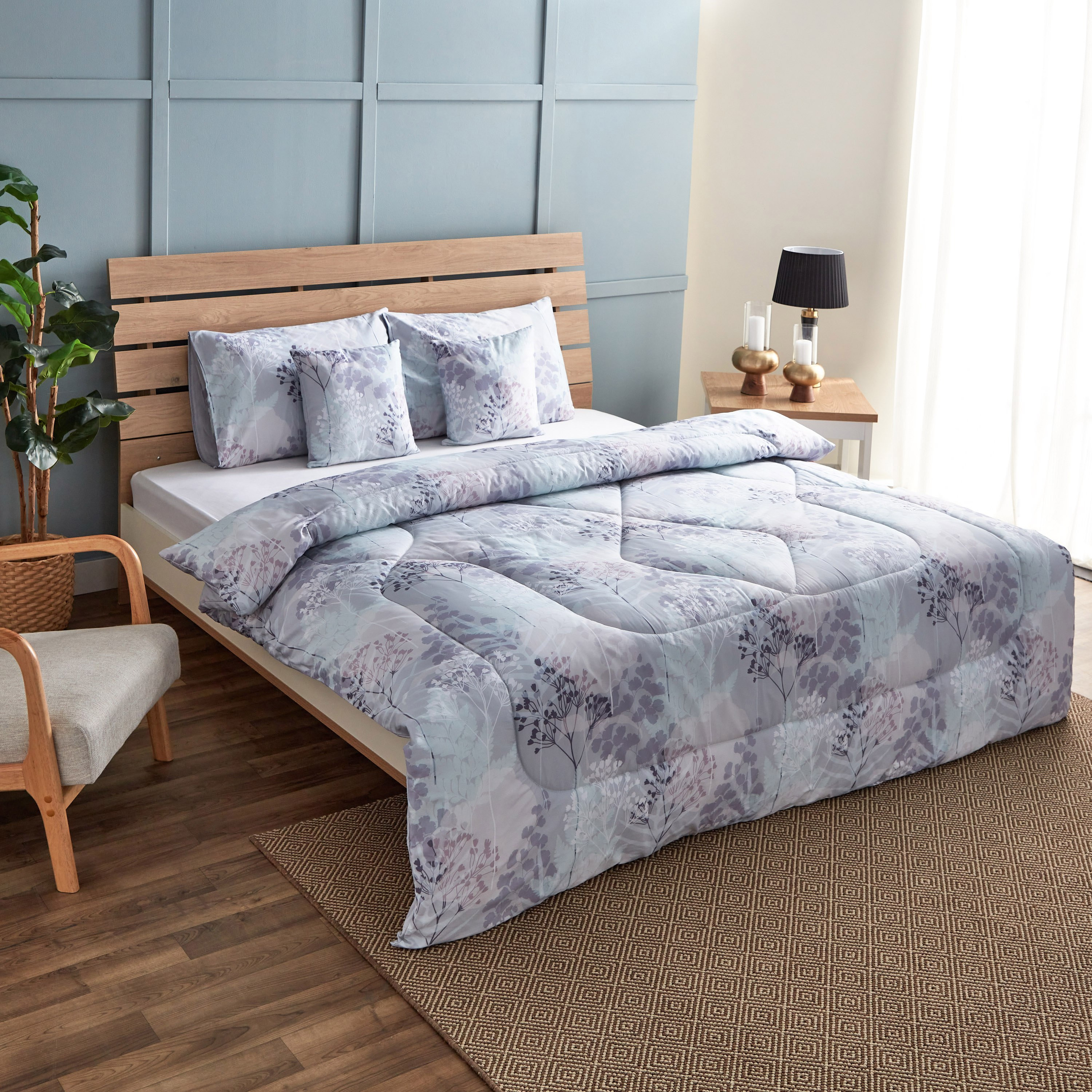 طقم لحاف قطن كينج بطبعات 5 قطع ليفاين من لافيش - 220x240 سم-hbxhomeware-hbxdecorandfurnishings-image-1