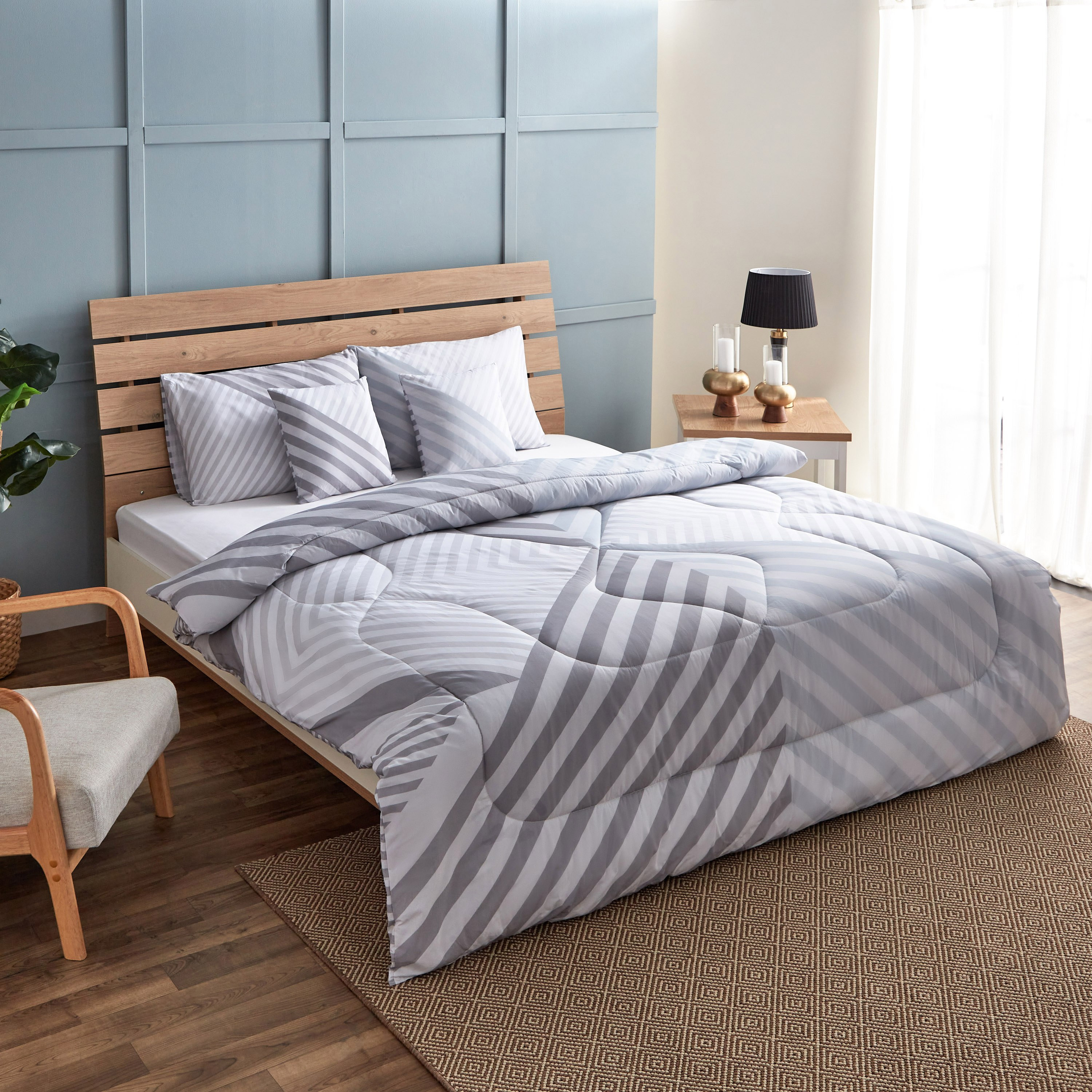 Luxot Terraglam 5-Piece Cotton Printed King Comforter Set - 220x240 cm-hbxhomeware-hbxdecorandfurnishings-image-1