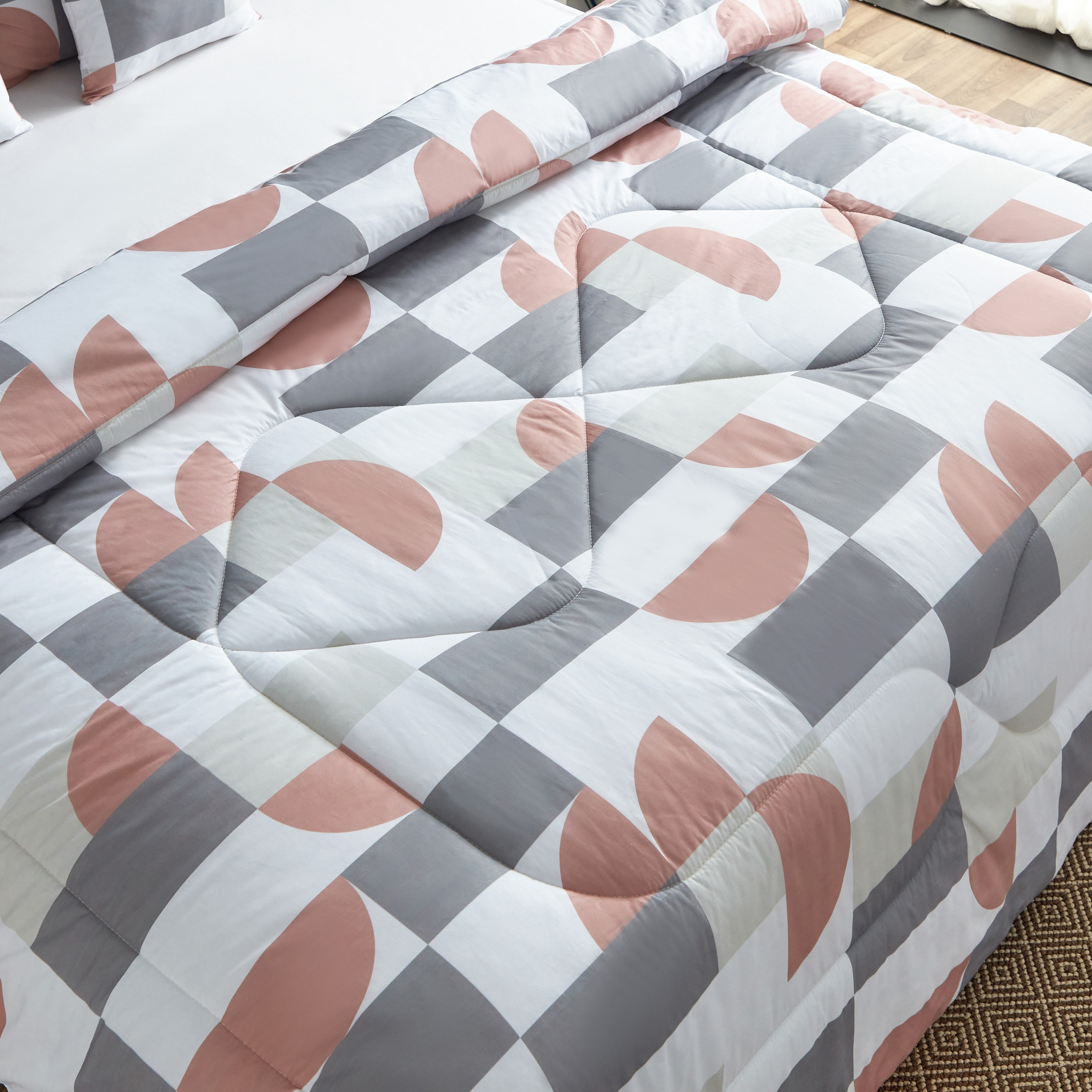 Luxot Geozest 5-Piece Cotton Printed King Comforter Set - 220x240 cm-hbxhomeware-hbxdecorandfurnishings-image-4