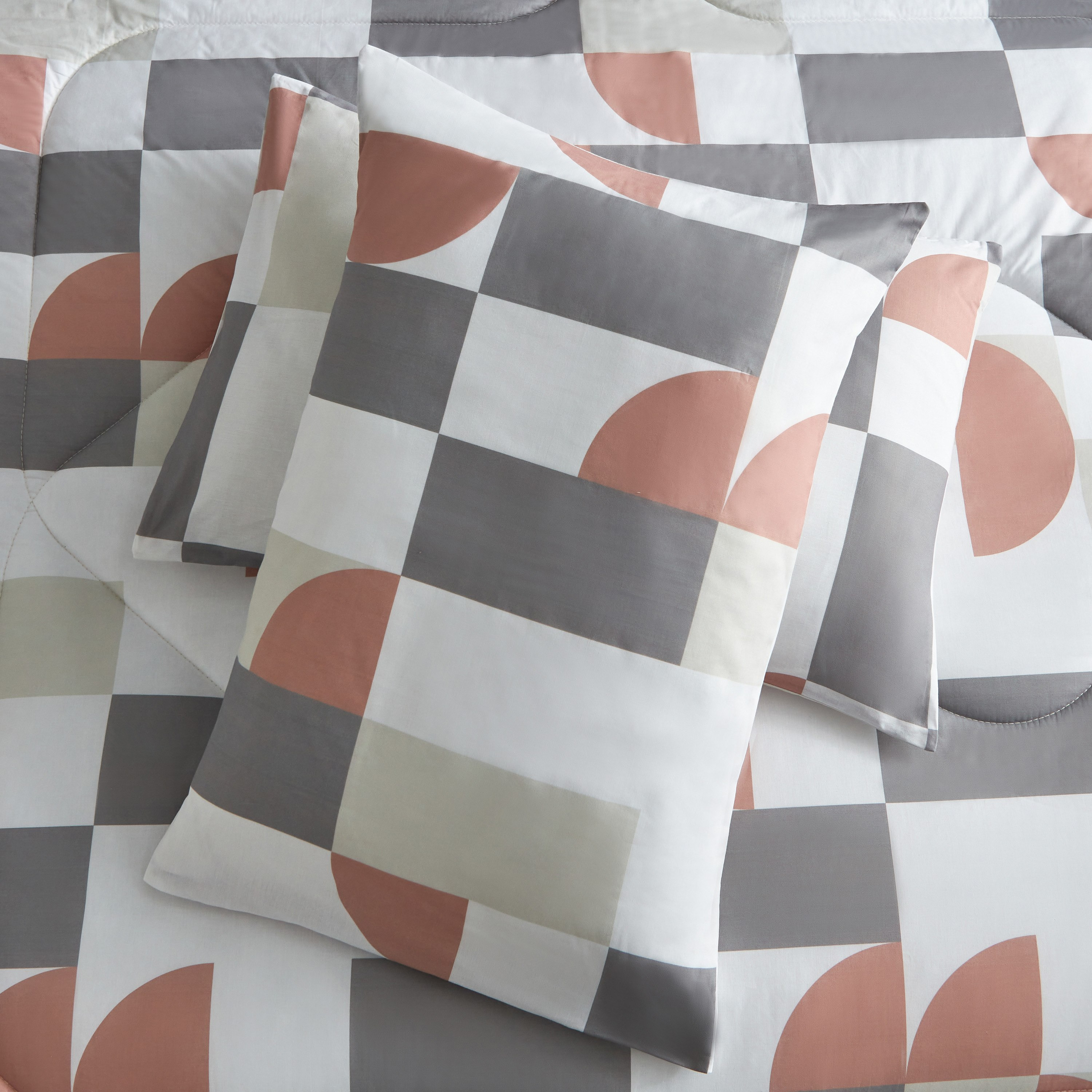 Luxot Geozest 5-Piece Cotton Printed King Comforter Set - 220x240 cm-hbxhomeware-hbxdecorandfurnishings-image-7