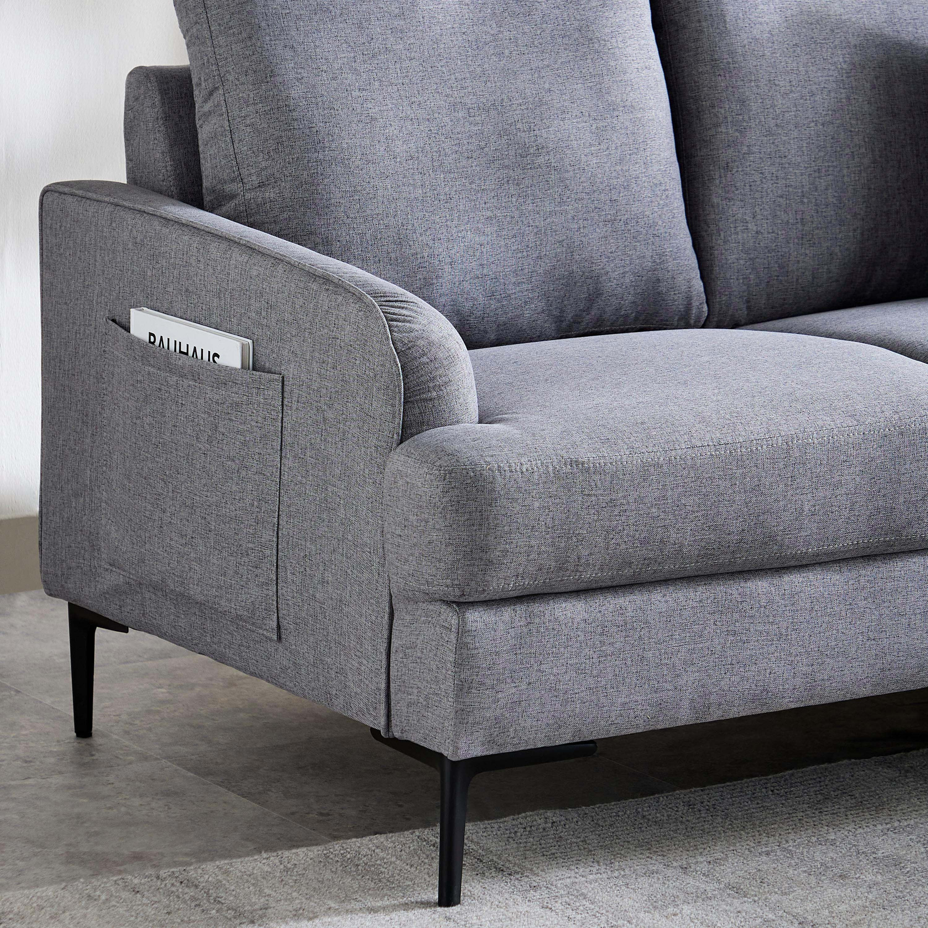 Prime 3-Seater Reversible Corner Fabric Sofa with 2 Cushions and Side Pocket-hbxlivingroom-sofasandarmchairs-cornersofas-image-7