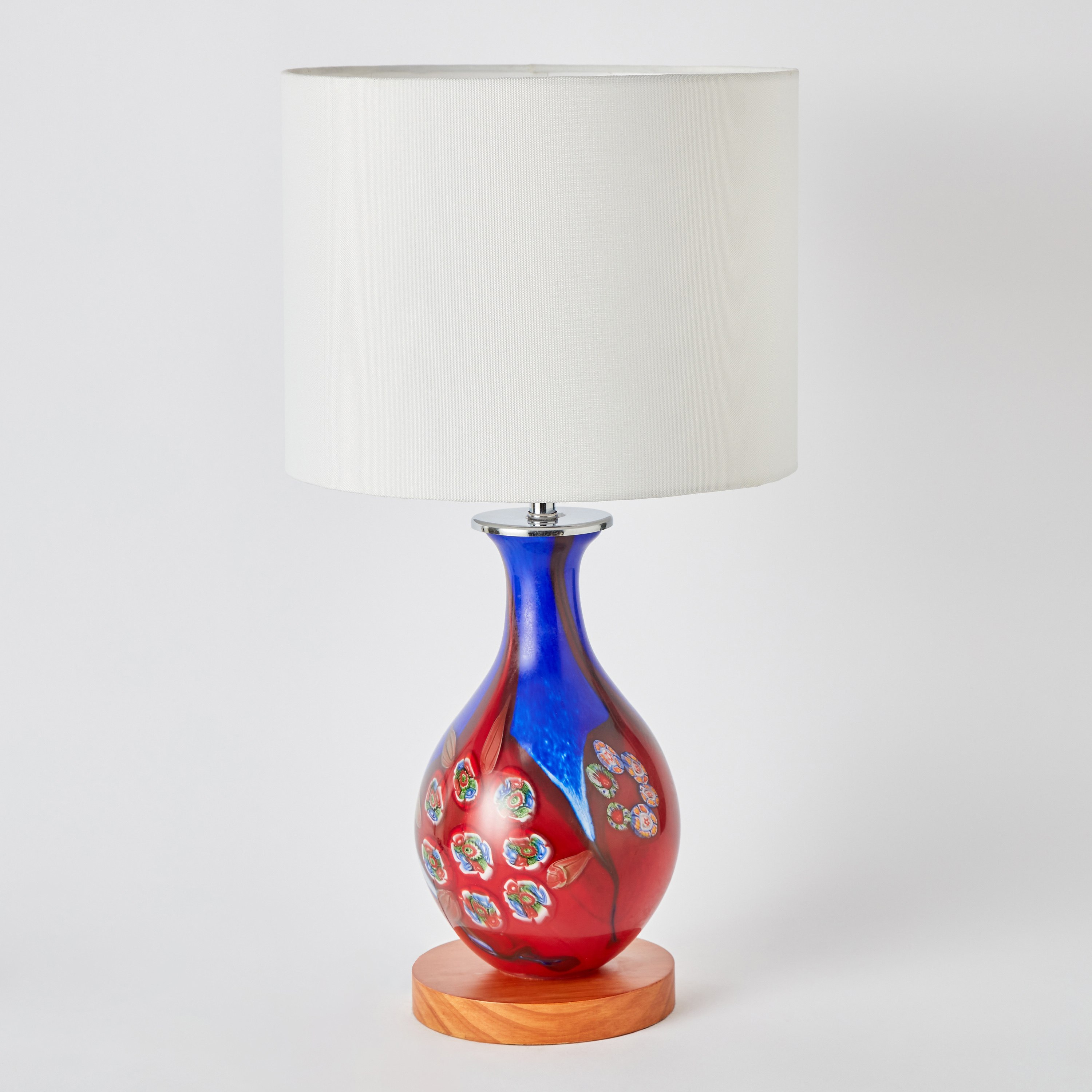 مصباح زجاج بقاعدة خشبية وغطاء كانفاس من جالينا - 30x58 سم-hbxlivingroom-lighting-tablelamps-image-5