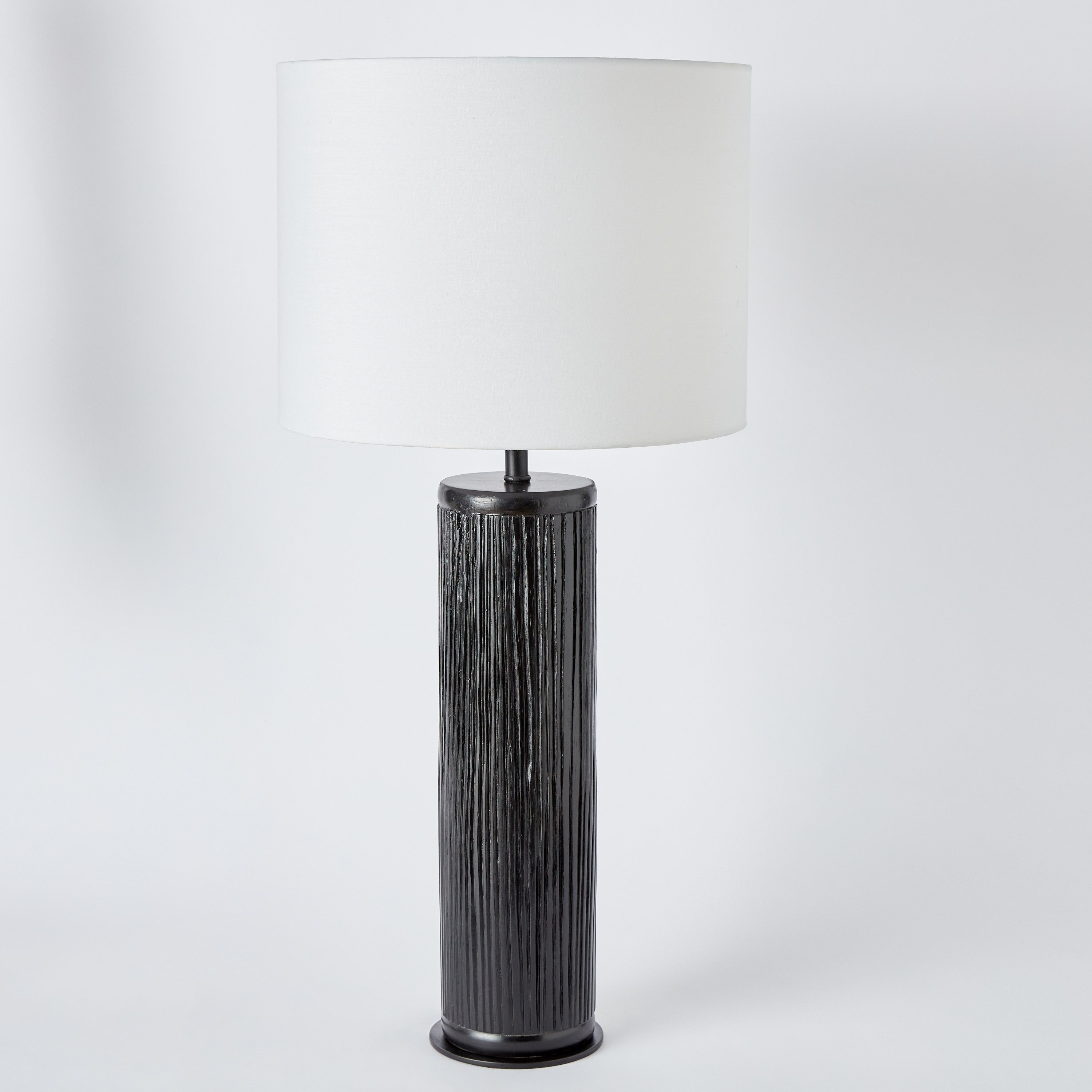 مصباح طاولة خشب بغطاء كتان من جالينا - 32x67 سم-hbxlivingroom-lighting-tablelamps-image-5