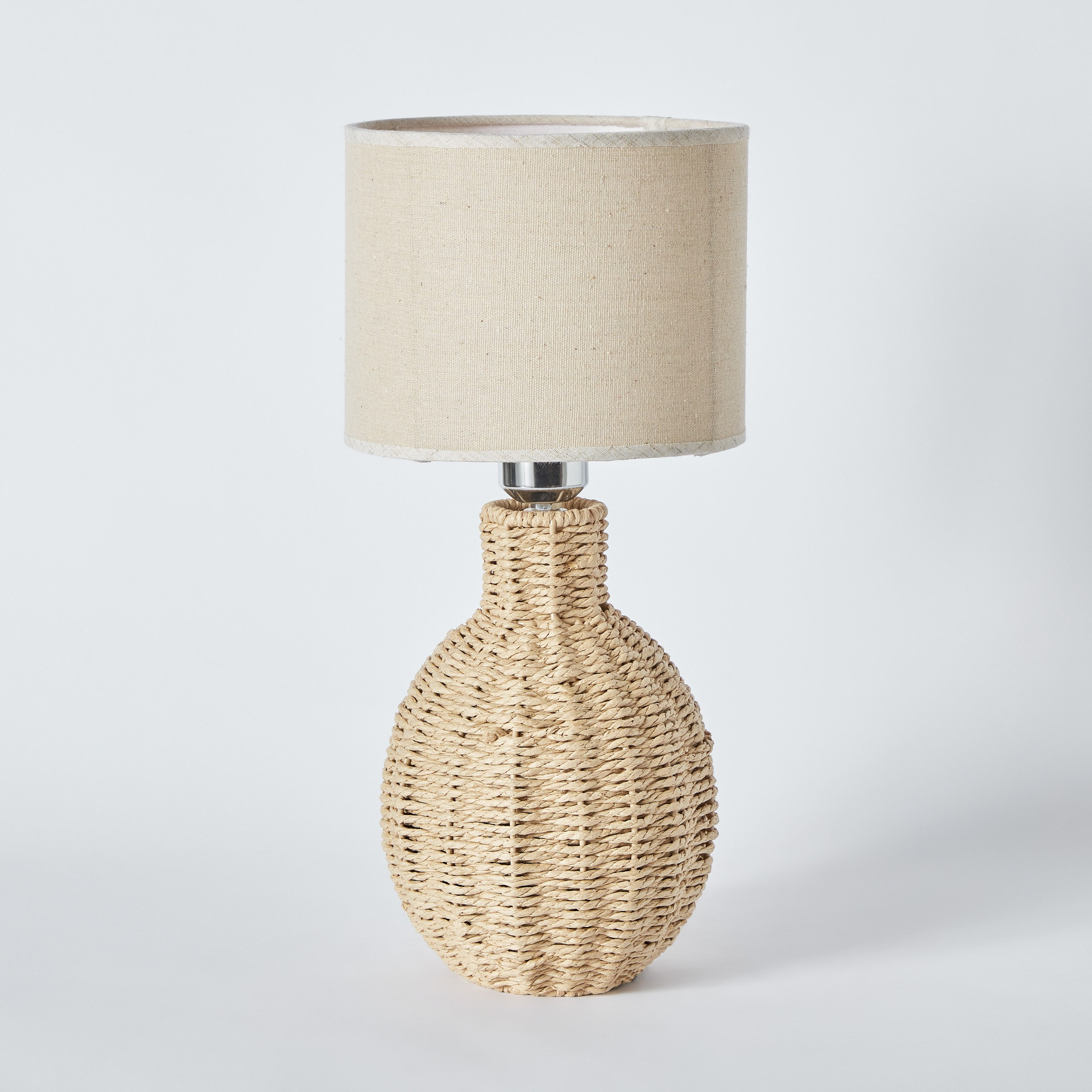 مصباح طاولة من الأحبال الورقية مع غطاء كتان من ناتشورا - 20x42 سم-hbxlivingroom-lighting-tablelamps-image-6