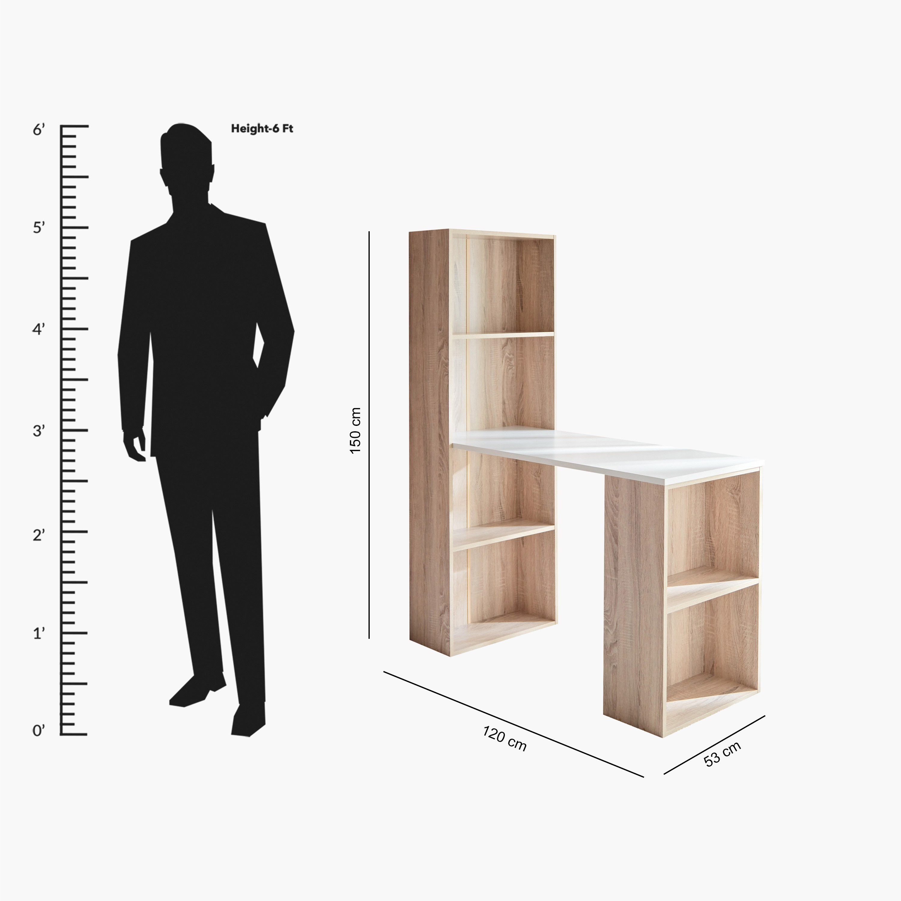 مكتب دراسة طويل بسطح ميلامين مع خزانة كتب من أكسفورد-hbxfurniture-office-desks-image-11