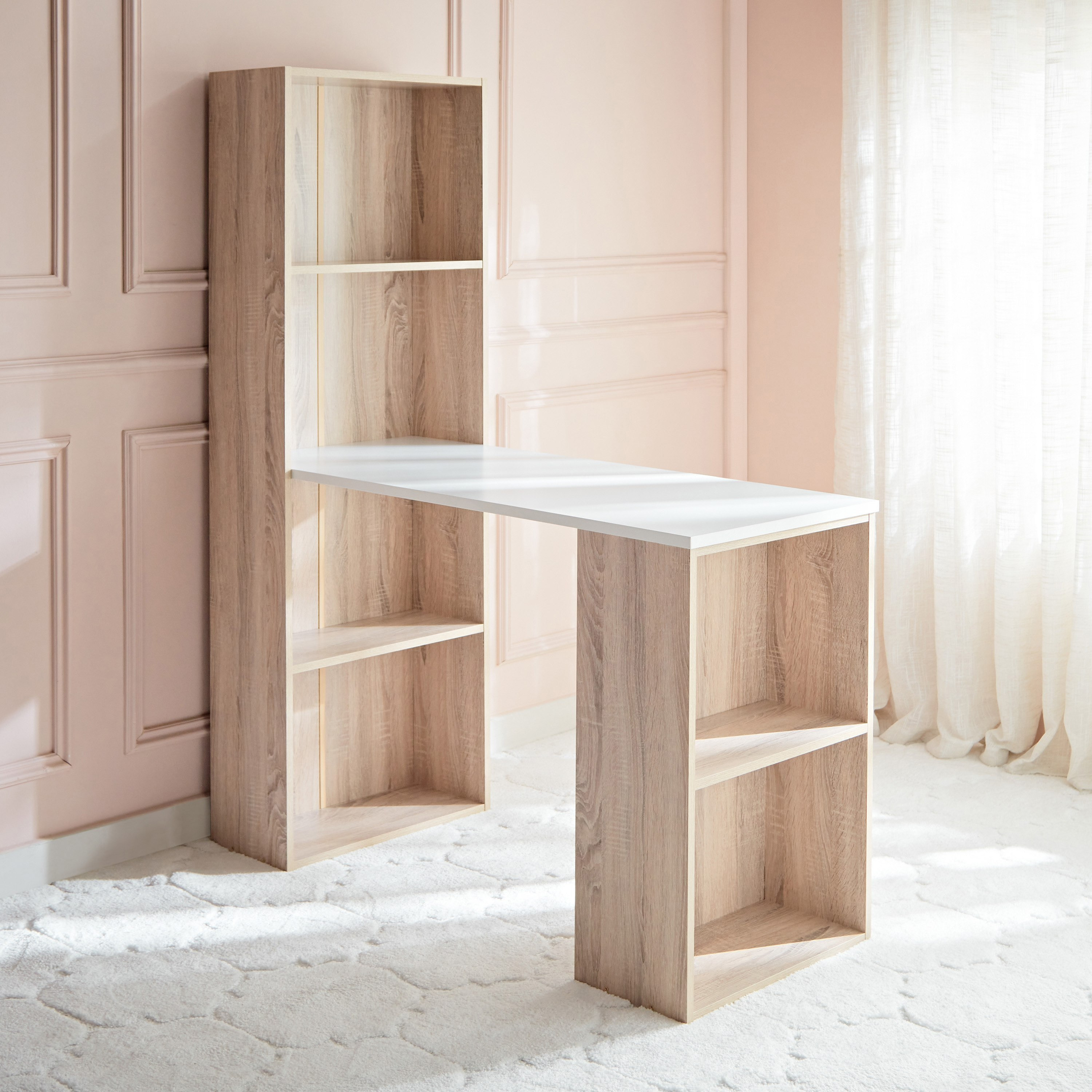 Oxford Tall Melamine Top Bookcase Study Desk-hbxfurniture-office-desks-image-2