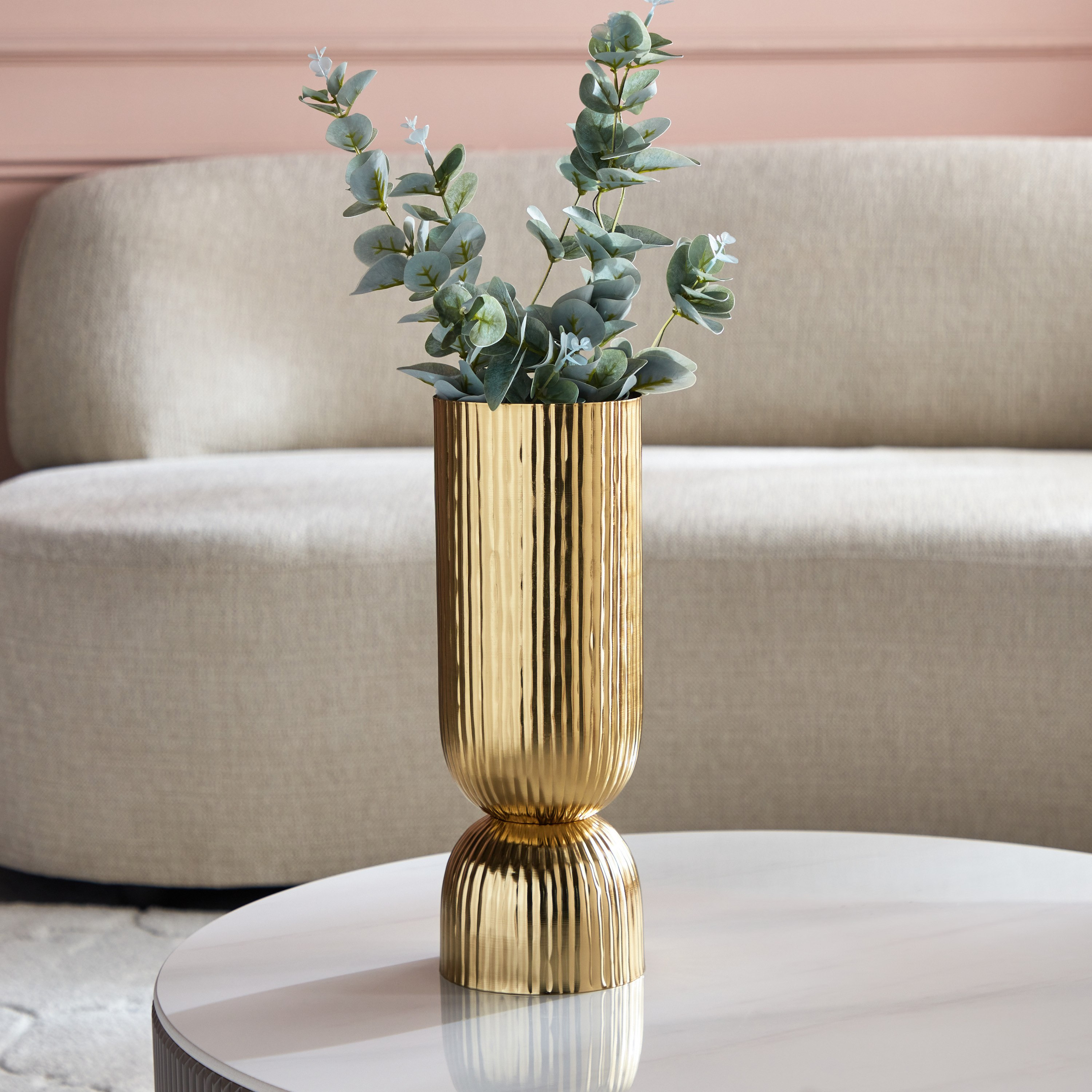 مزهرية زهور معدن مضلعة من أريستو - 13x13x30 سم-hbxbedroom-decorandaccessories-vases-image-1