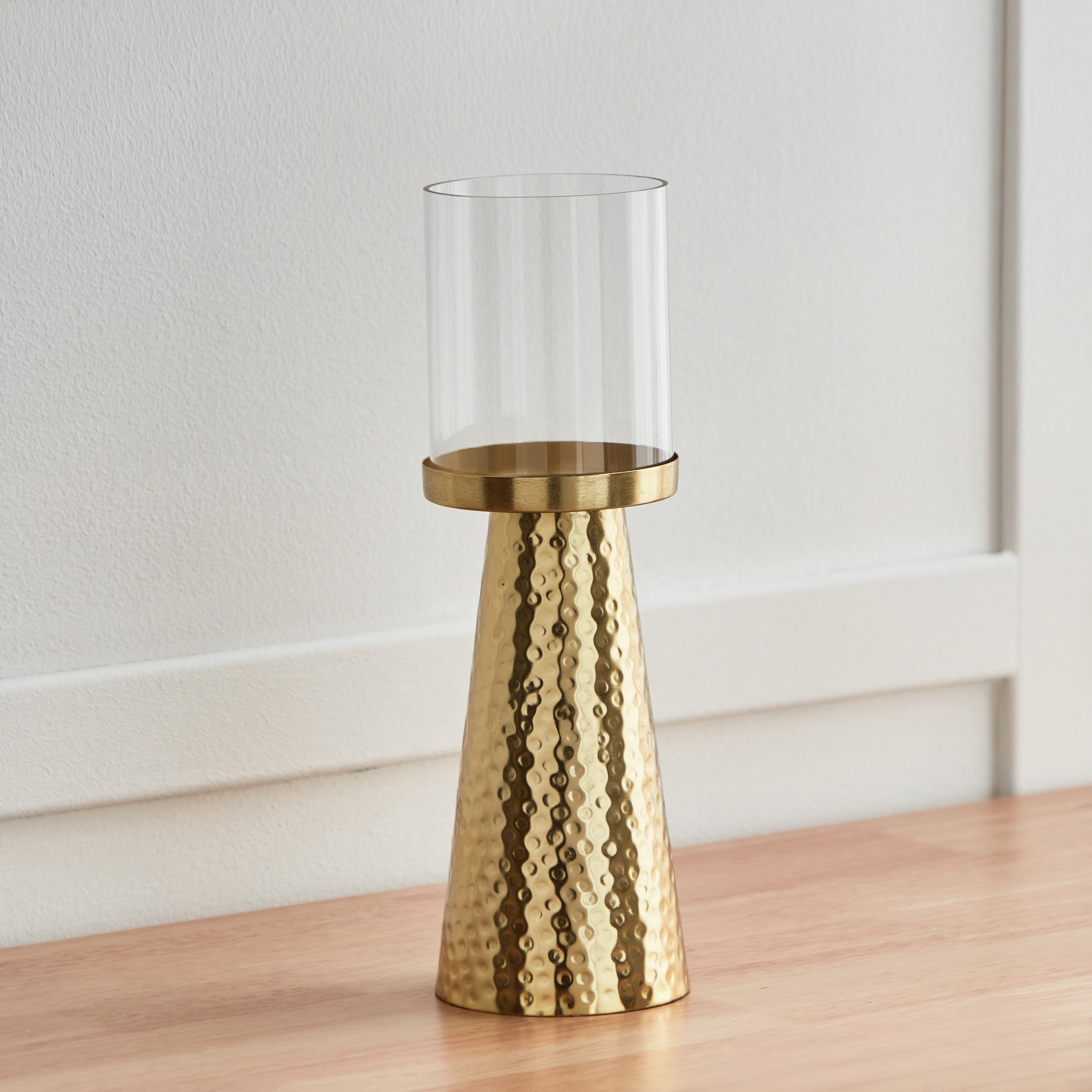 حامل شموع عمودي رفيع معدن من أريستو - 10.5x10.5x33 سم-hbxlivingroom-decorandaccessories-candleholders-image-2