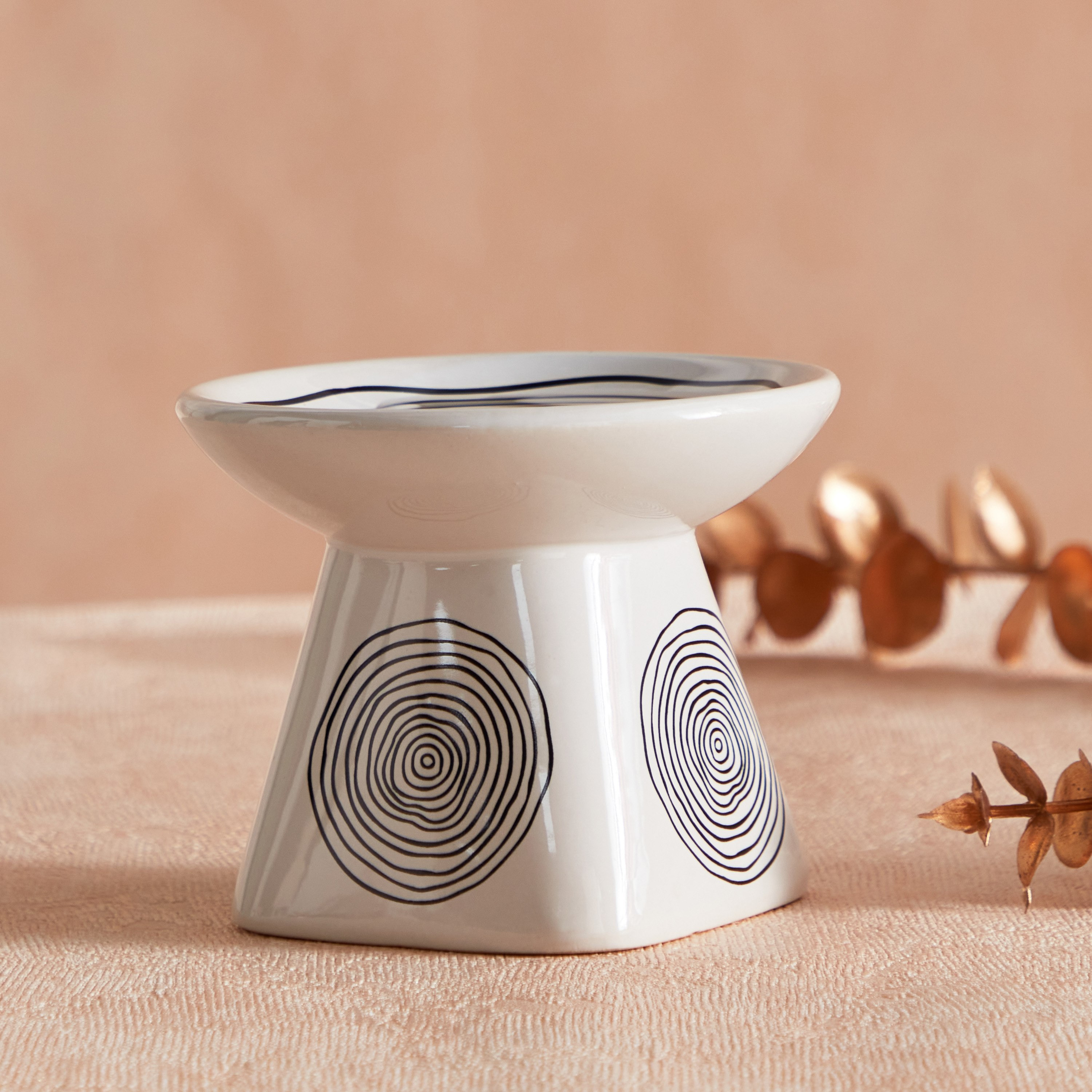 Zest Circle Print Ceramic Oil Burner - 11x11x9 cm-hbxhomeware-hbxdecorandfurnishings-image-2