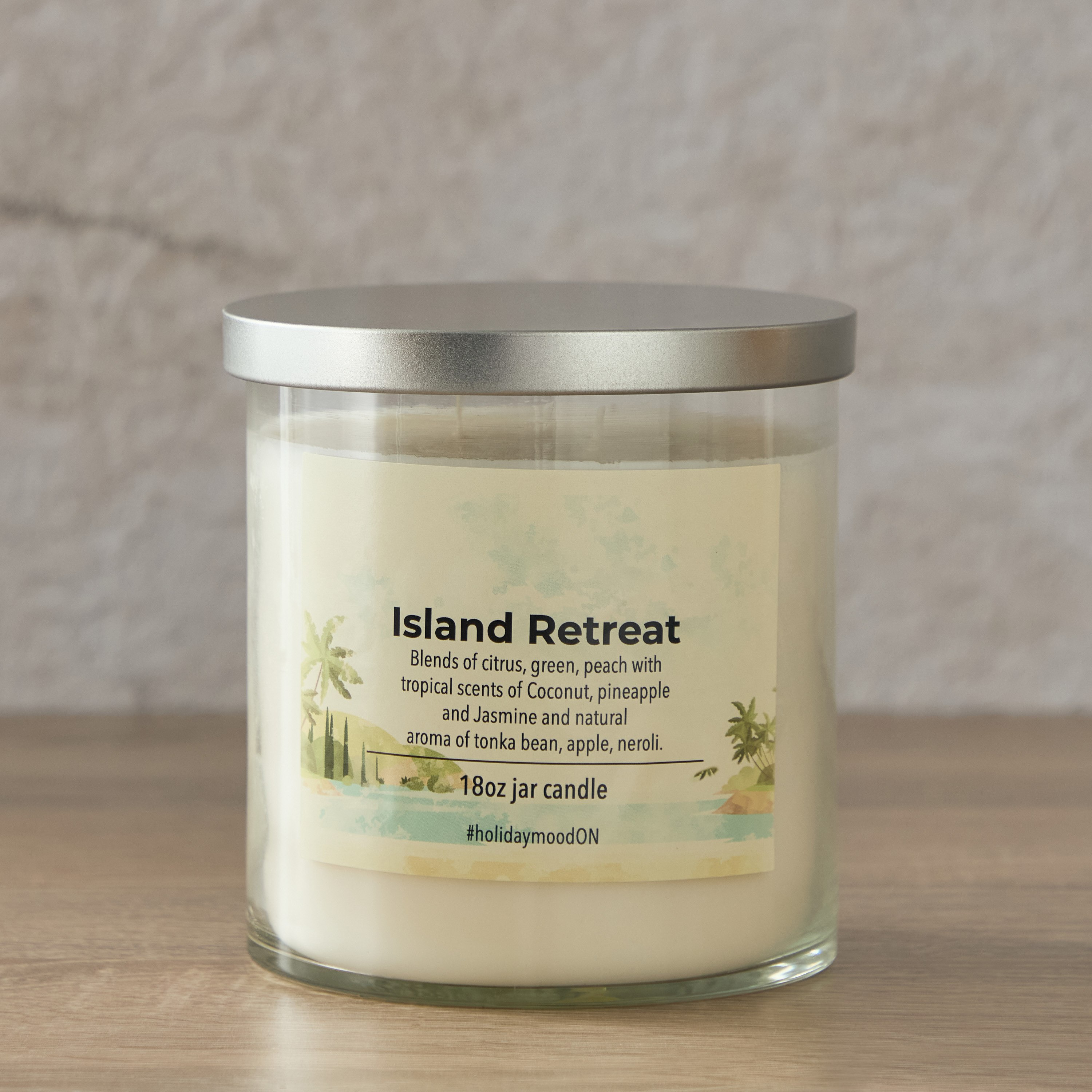 Aure Island Retreat Blown Jar Candle with Metal Lid - 510 gm-hbxlivingroom-decorandaccessories-candles-image-1