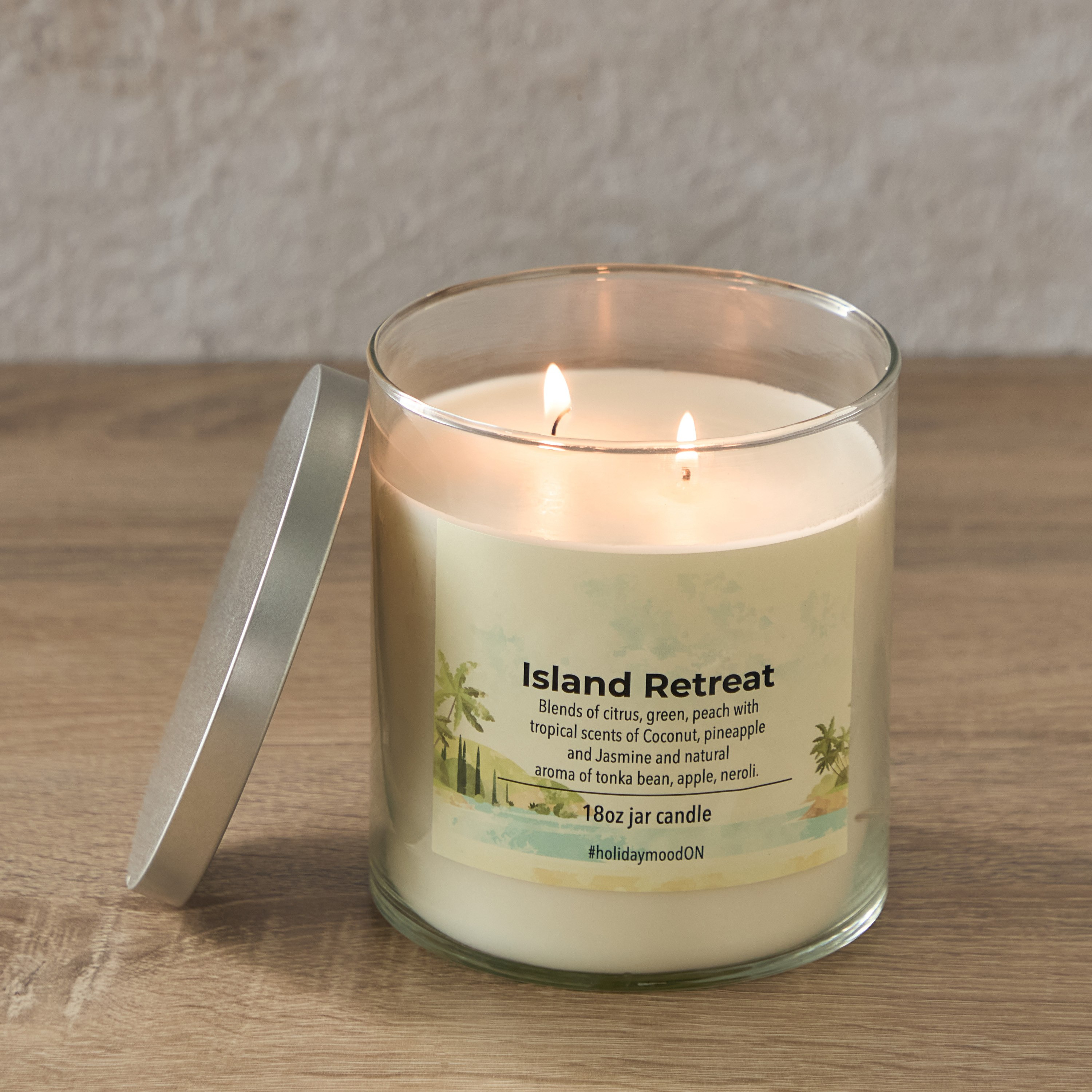 Aure Island Retreat Blown Jar Candle with Metal Lid - 510 gm-hbxlivingroom-decorandaccessories-candles-image-2