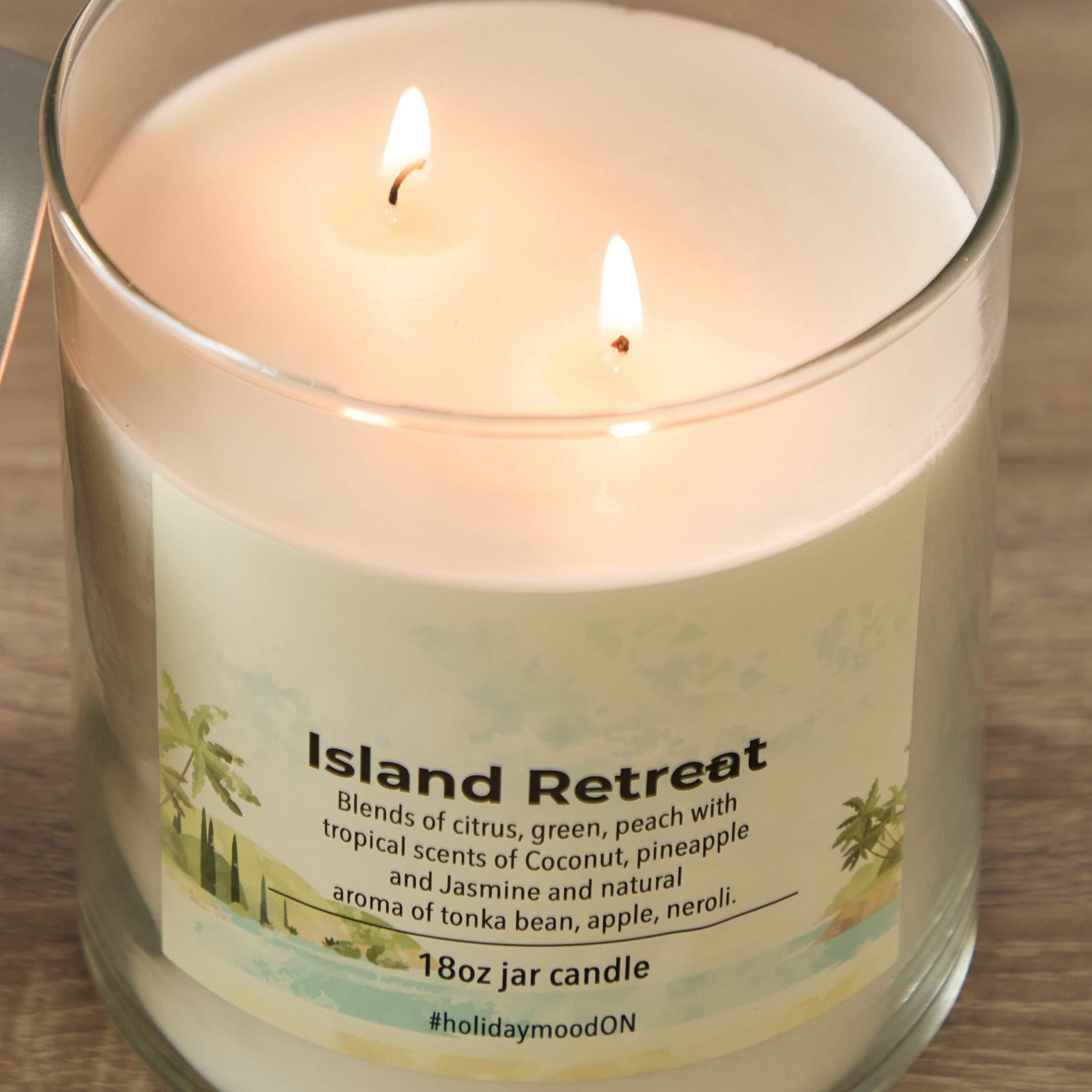 Aure Island Retreat Blown Jar Candle with Metal Lid - 510 gm-hbxlivingroom-decorandaccessories-candles-image-3