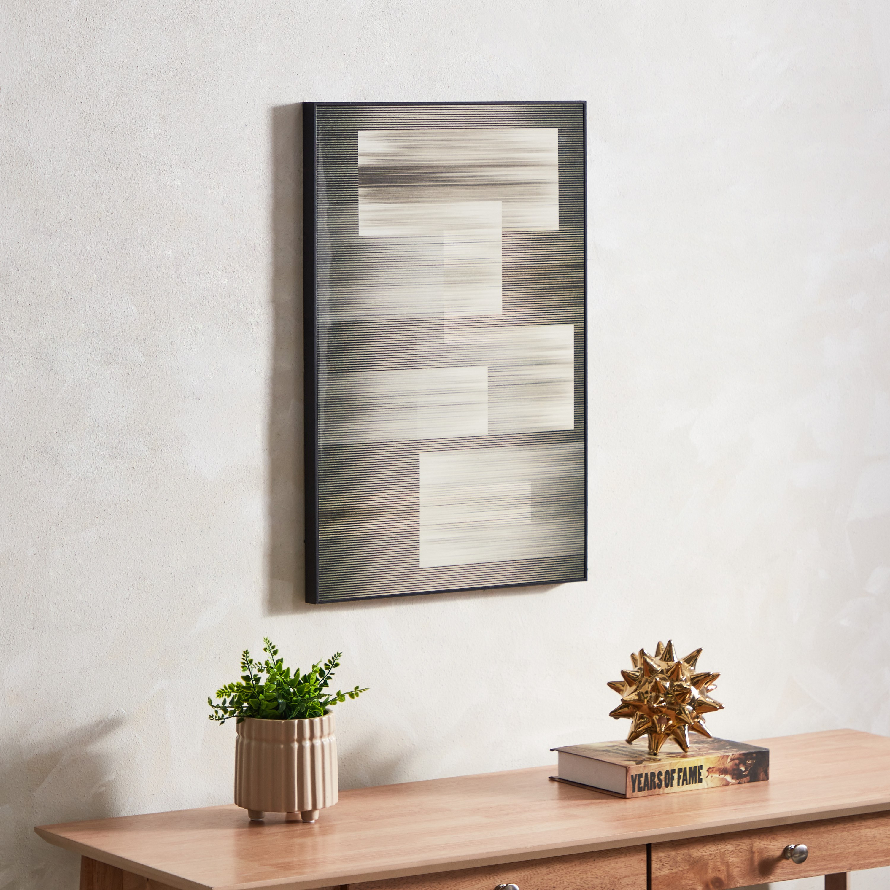 صورة مؤطرة تجريدية أحادية اللون من هامبتون - 40x60x2.5 سم-hbxhomeware-hbxdecorandfurnishings-image-1