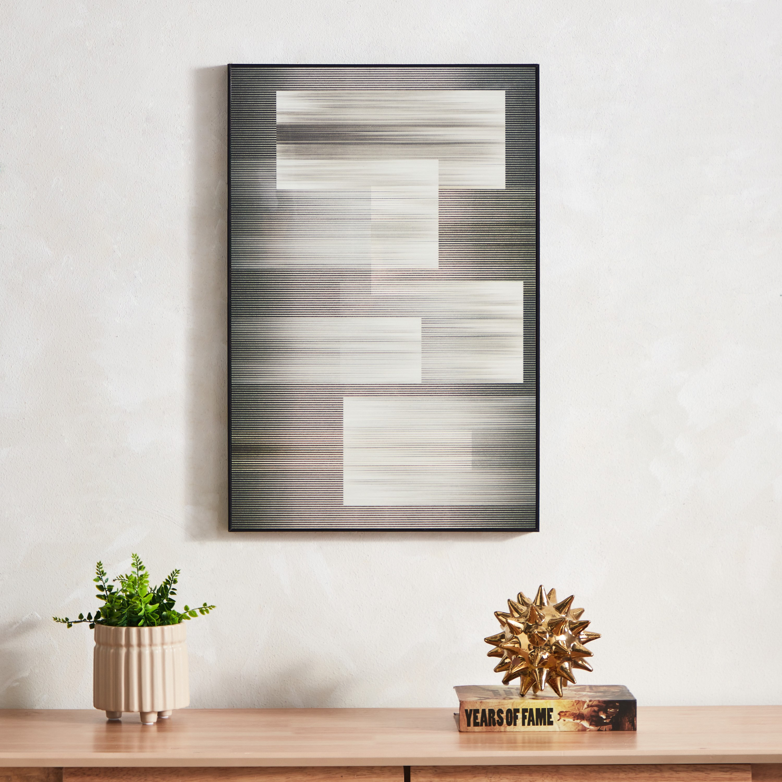 صورة مؤطرة تجريدية أحادية اللون من هامبتون - 40x60x2.5 سم-hbxhomeware-hbxdecorandfurnishings-image-2
