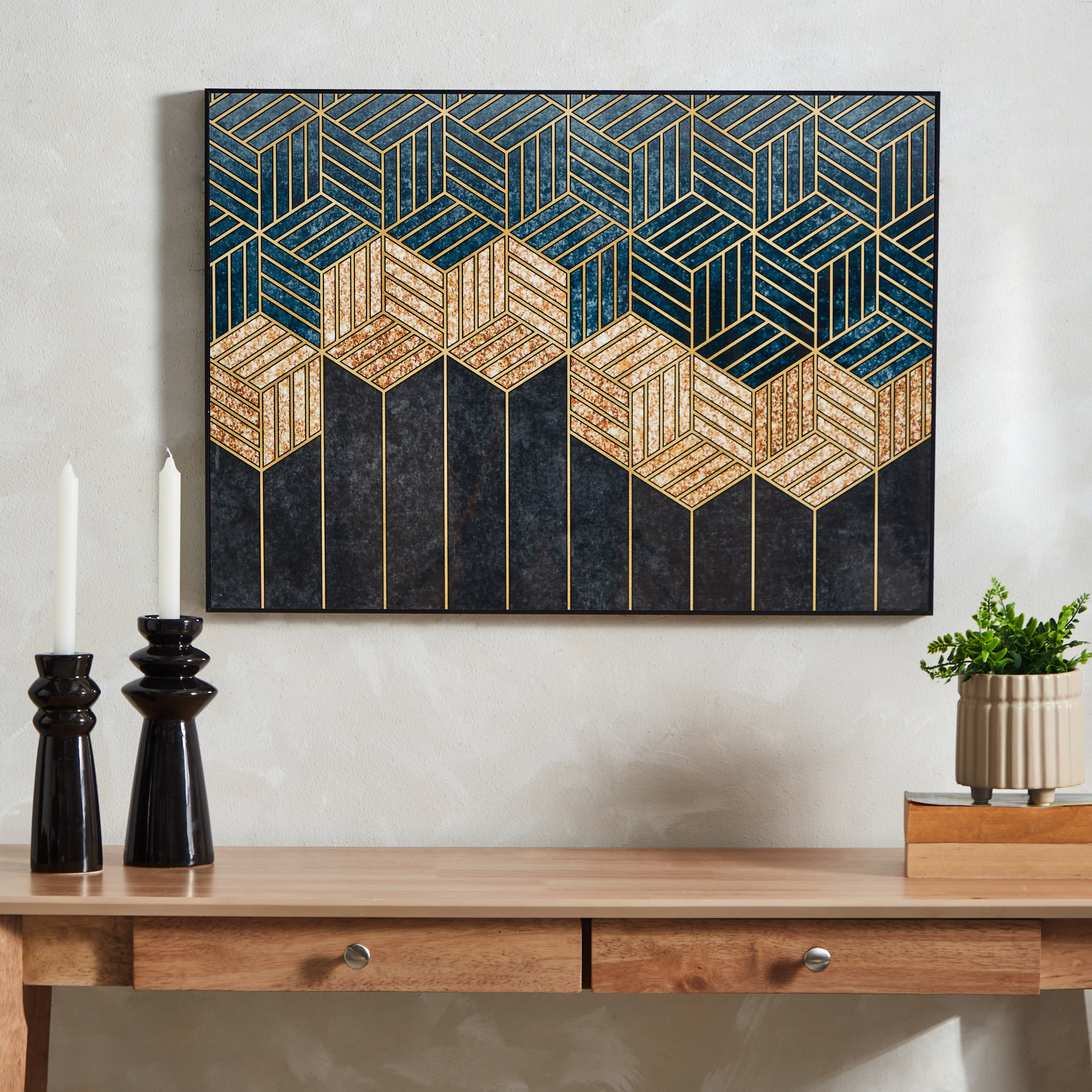 لوحة مؤطرة بتصميم تجريدي من هامبتون - 50x70x2.5 سم-PROMO_HB_AE_B2G2_011025-image-2