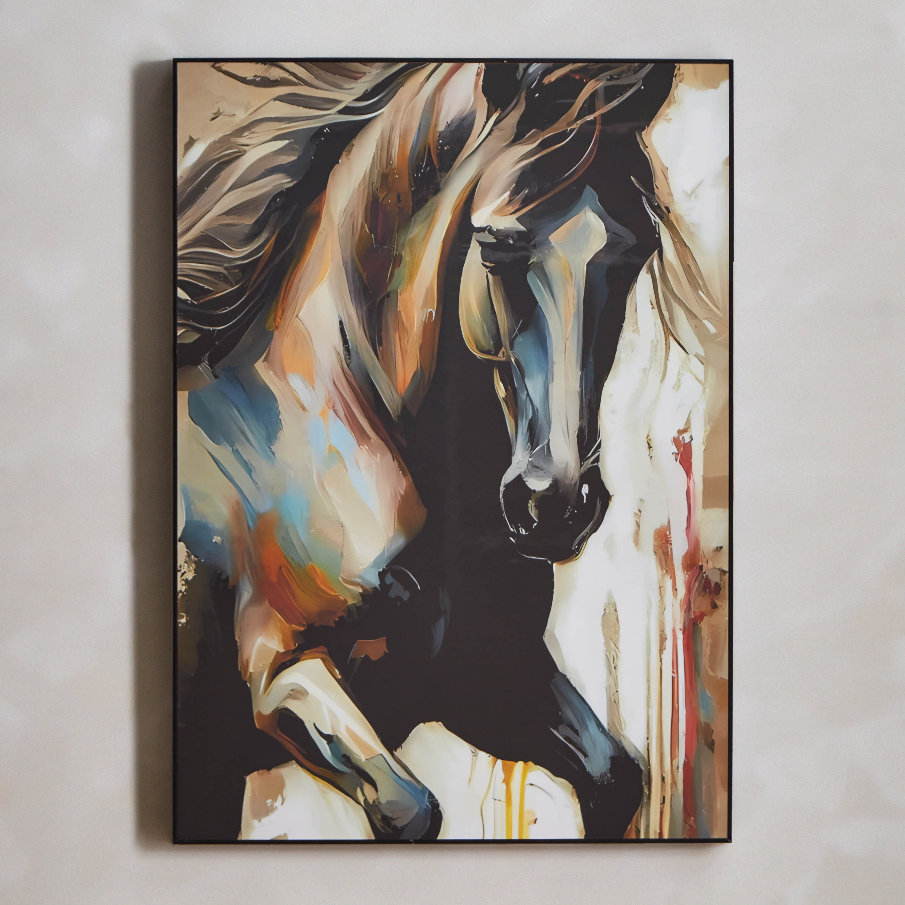 لوحة بإطار لحصان من هامبتون - 50x70x3 سم-hbxhomeware-hbxdecorandfurnishings-image-1