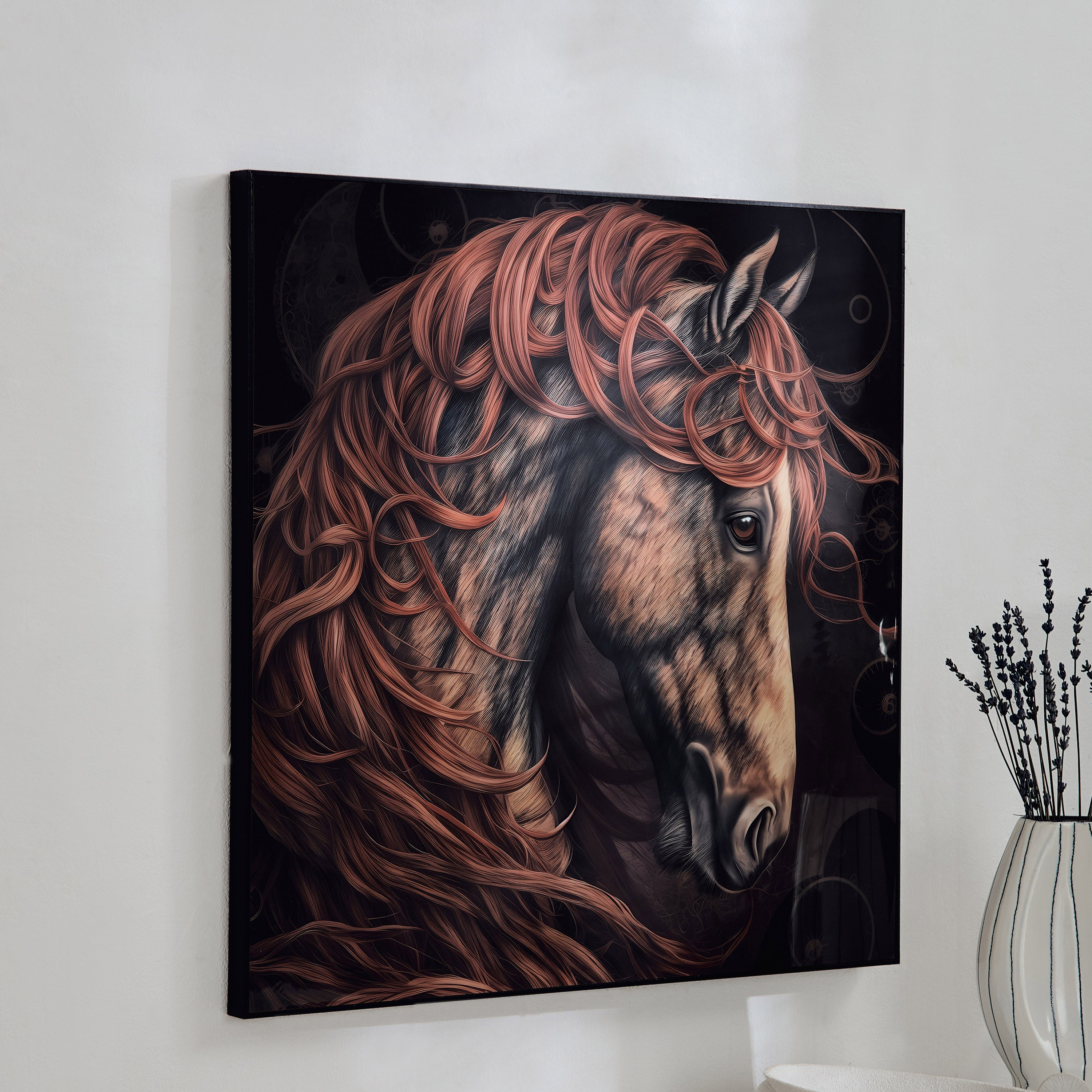 صورة مؤطرة تجريدية أحادية اللون من هامبتون - 60x60x3 سم-hbxhomeware-hbxdecorandfurnishings-image-1