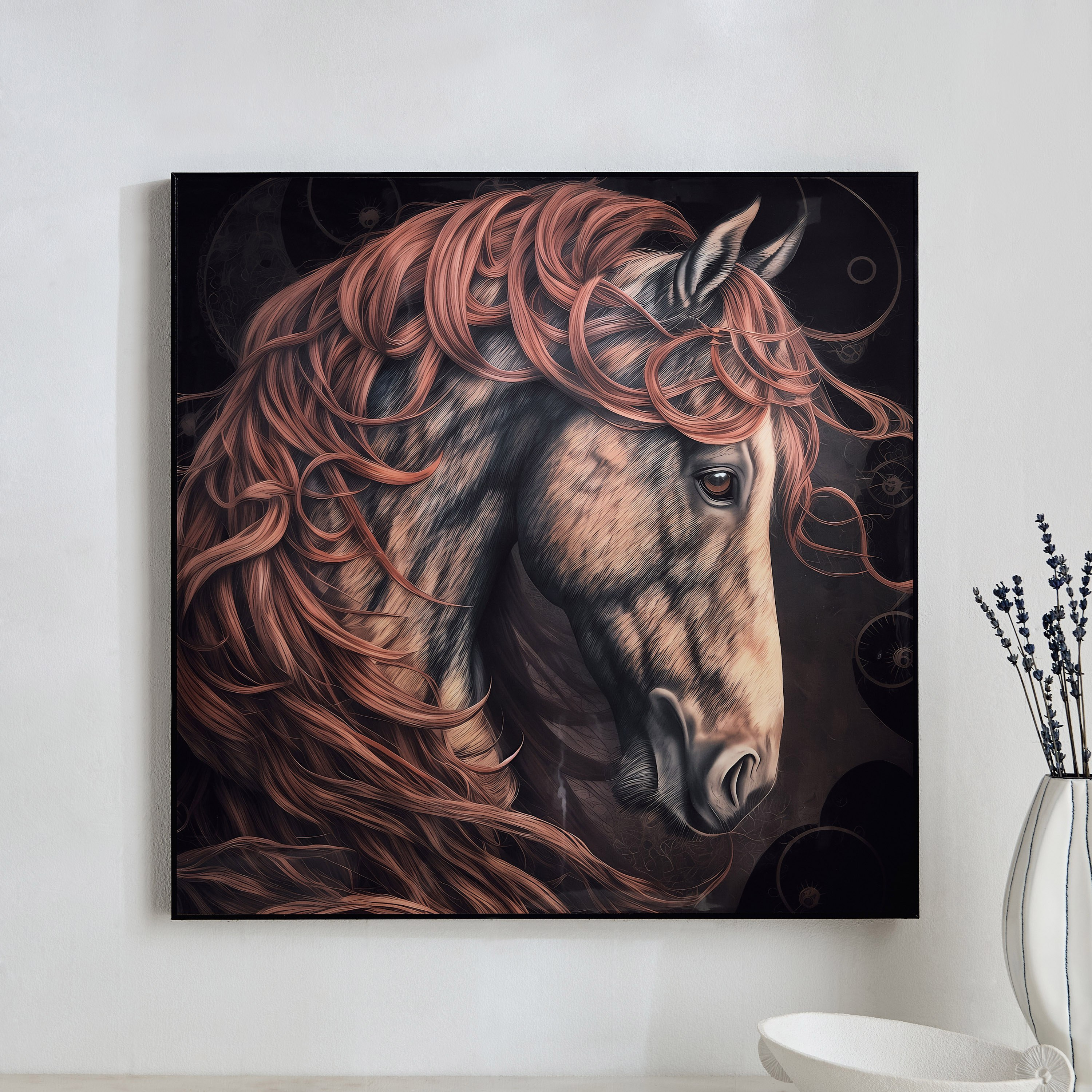 صورة مؤطرة تجريدية أحادية اللون من هامبتون - 60x60x3 سم-hbxhomeware-hbxdecorandfurnishings-image-2