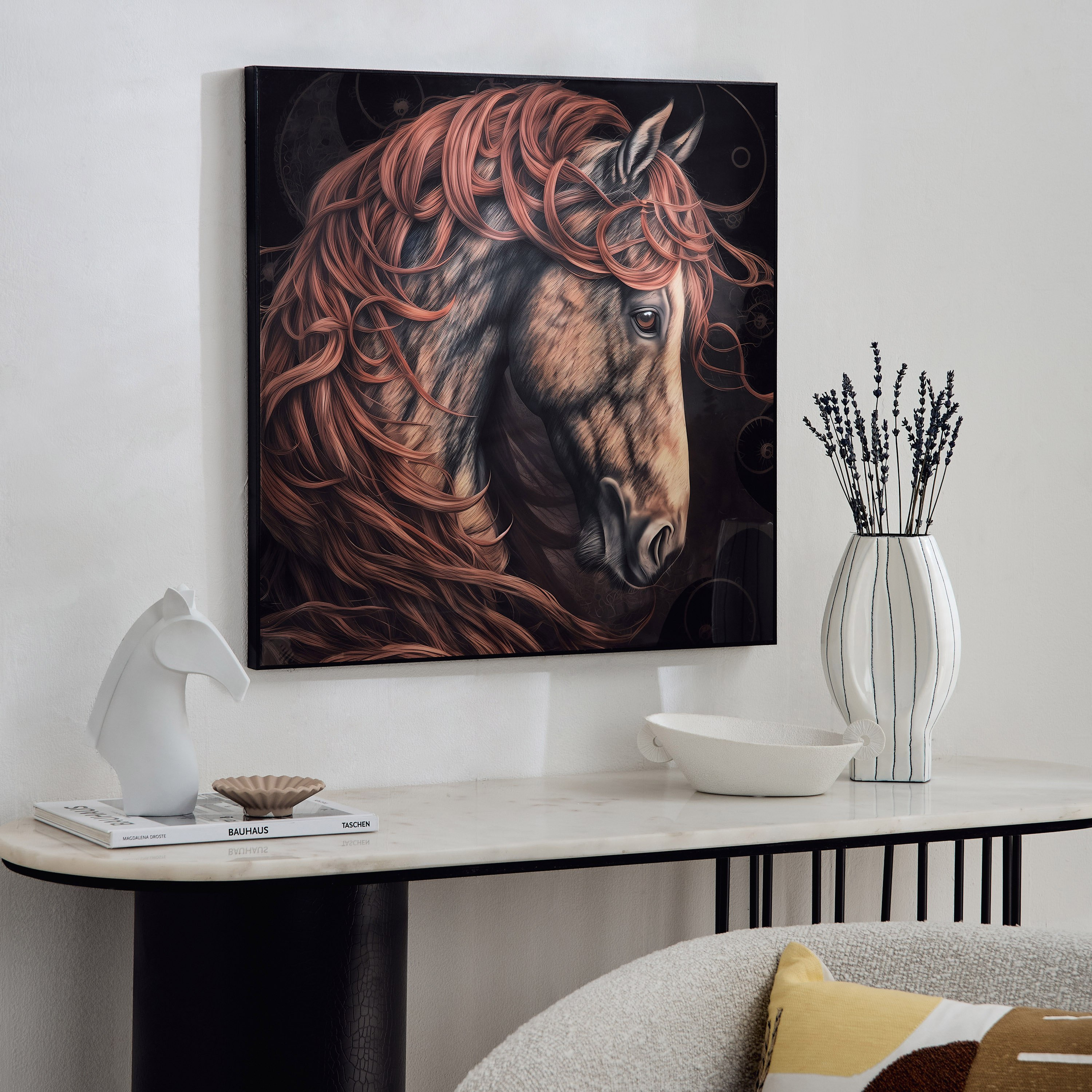 صورة مؤطرة تجريدية أحادية اللون من هامبتون - 60x60x3 سم-hbxhomeware-hbxdecorandfurnishings-image-5