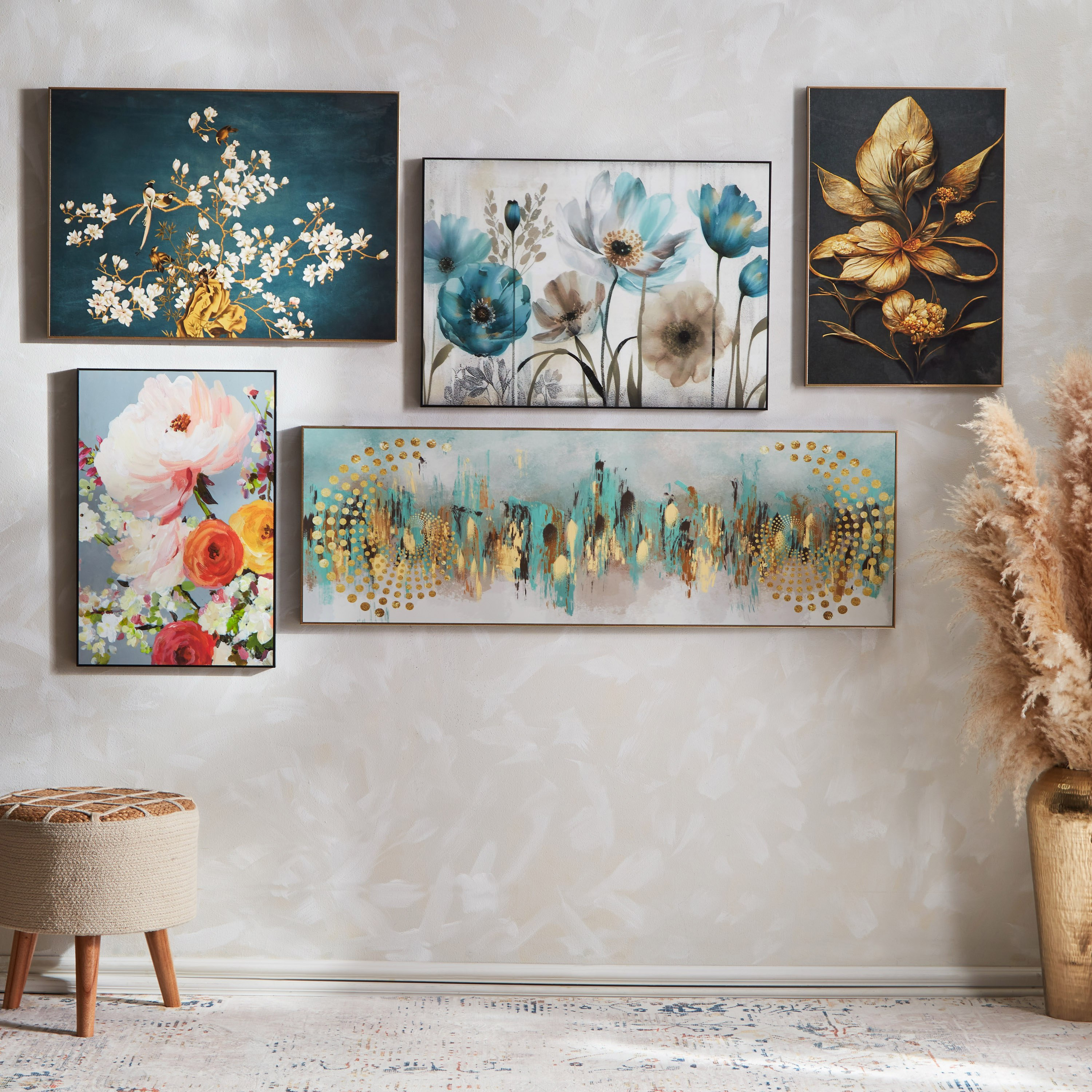 لوحة مؤطرة لزهور من هامبتون - 50x70x3 سم-hbxhomeware-hbxdecorandfurnishings-image-4