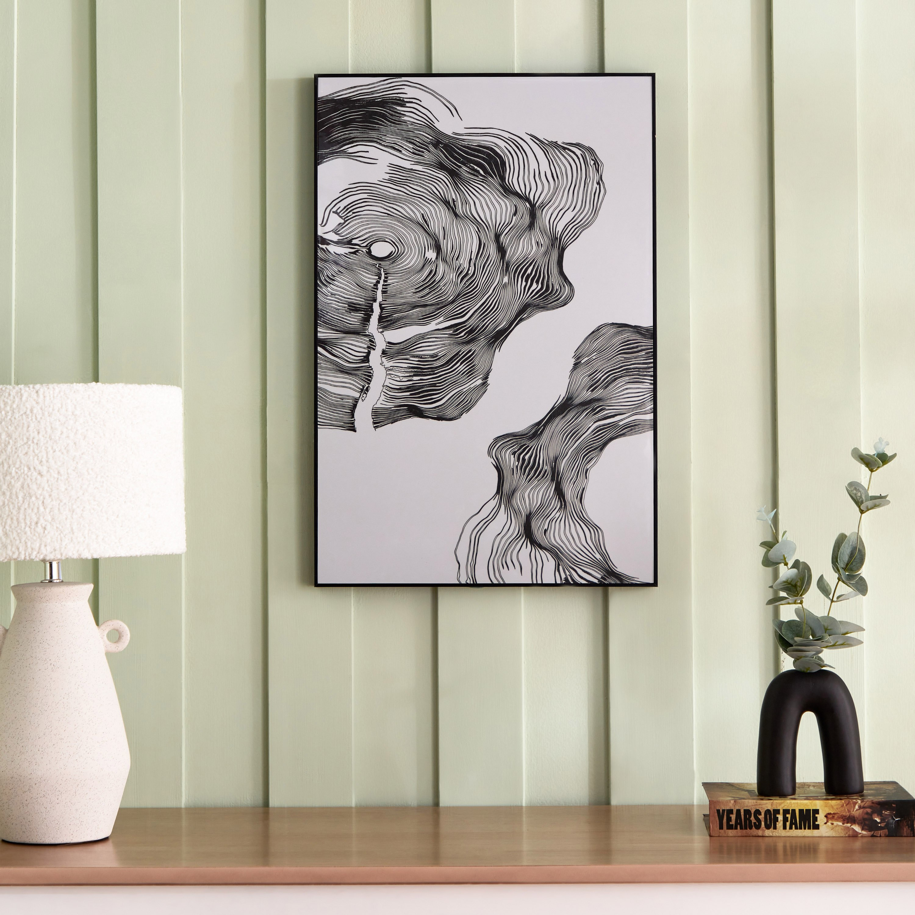 صورة مؤطرة تجريدية أحادية اللون من هامبتون - 40x60x2.5 سم-hbxhomeware-hbxdecorandfurnishings-image-1