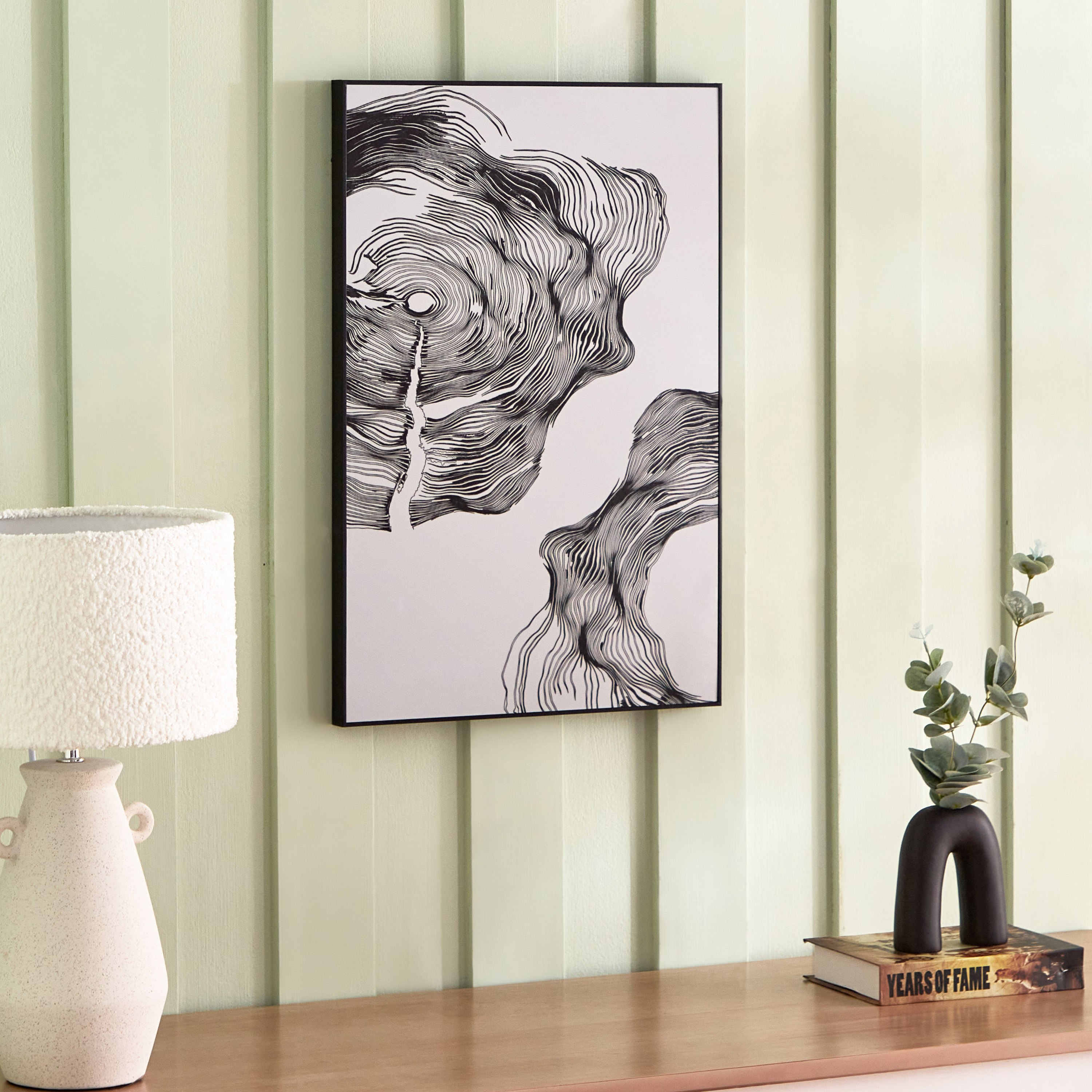 صورة مؤطرة تجريدية أحادية اللون من هامبتون - 40x60x2.5 سم-hbxhomeware-hbxdecorandfurnishings-image-2