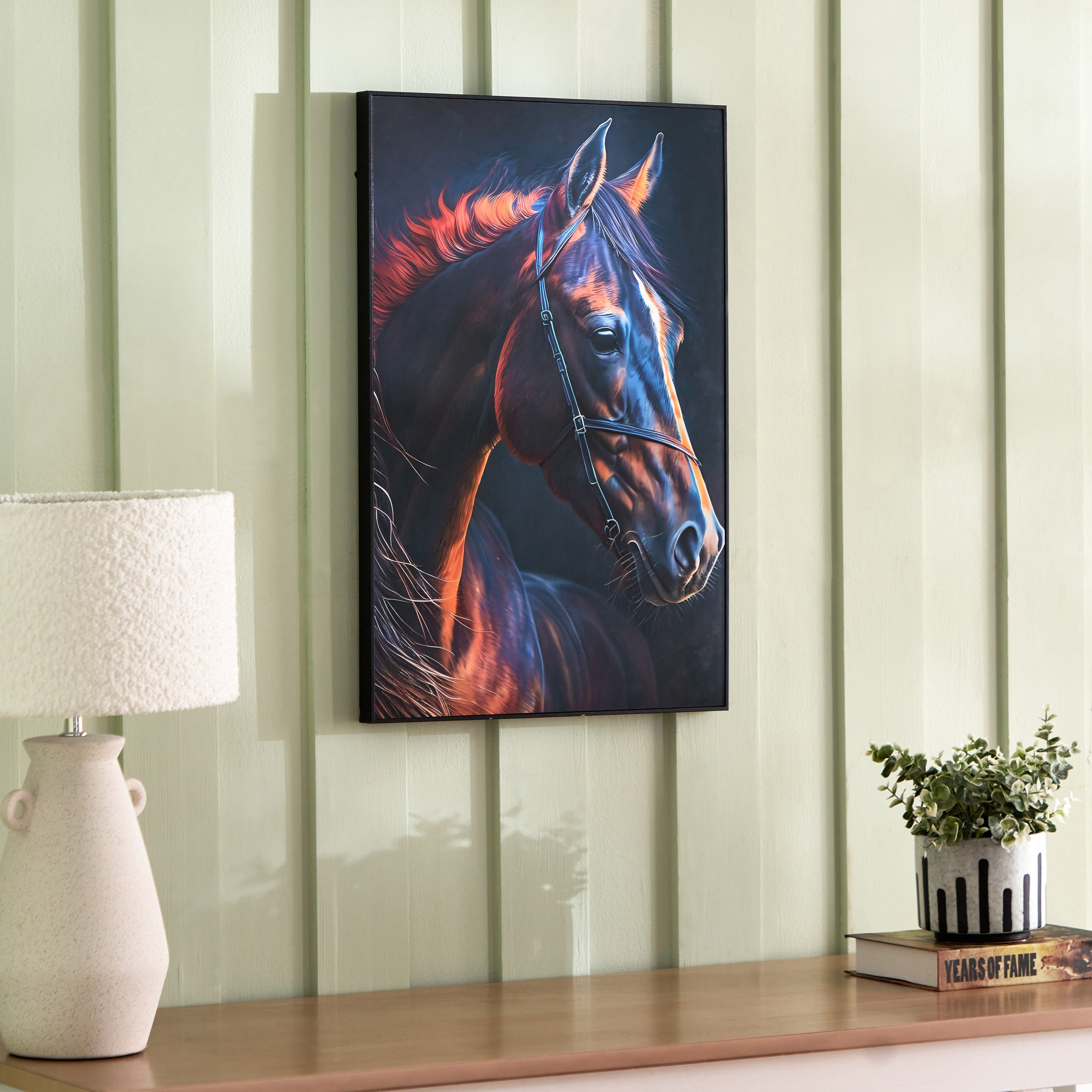 لوحة بإطار بتصميم حصان من هامبتون - 40x60x2.5 سم-hbxhomeware-hbxdecorandfurnishings-image-1