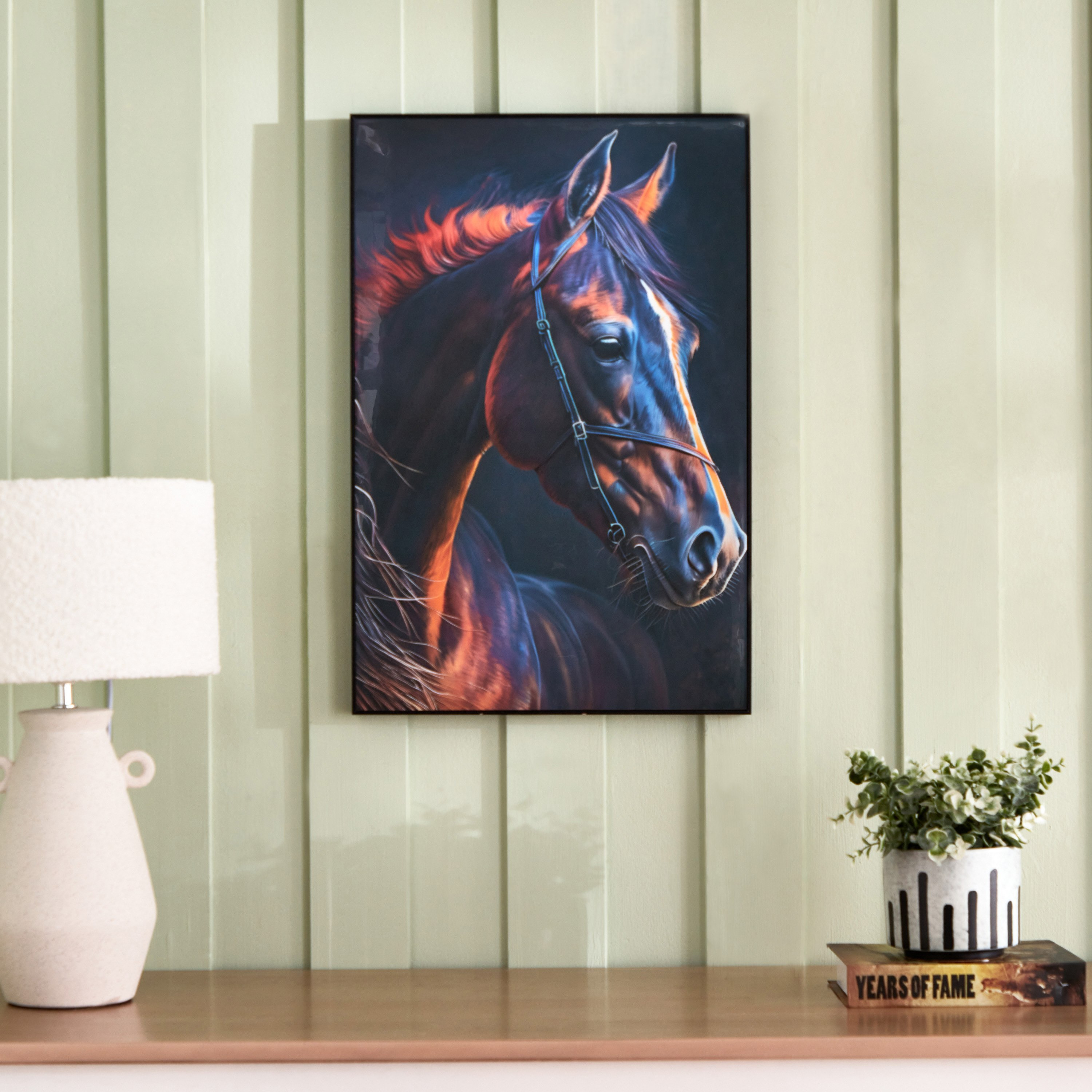 لوحة بإطار بتصميم حصان من هامبتون - 40x60x2.5 سم-hbxhomeware-hbxdecorandfurnishings-image-2