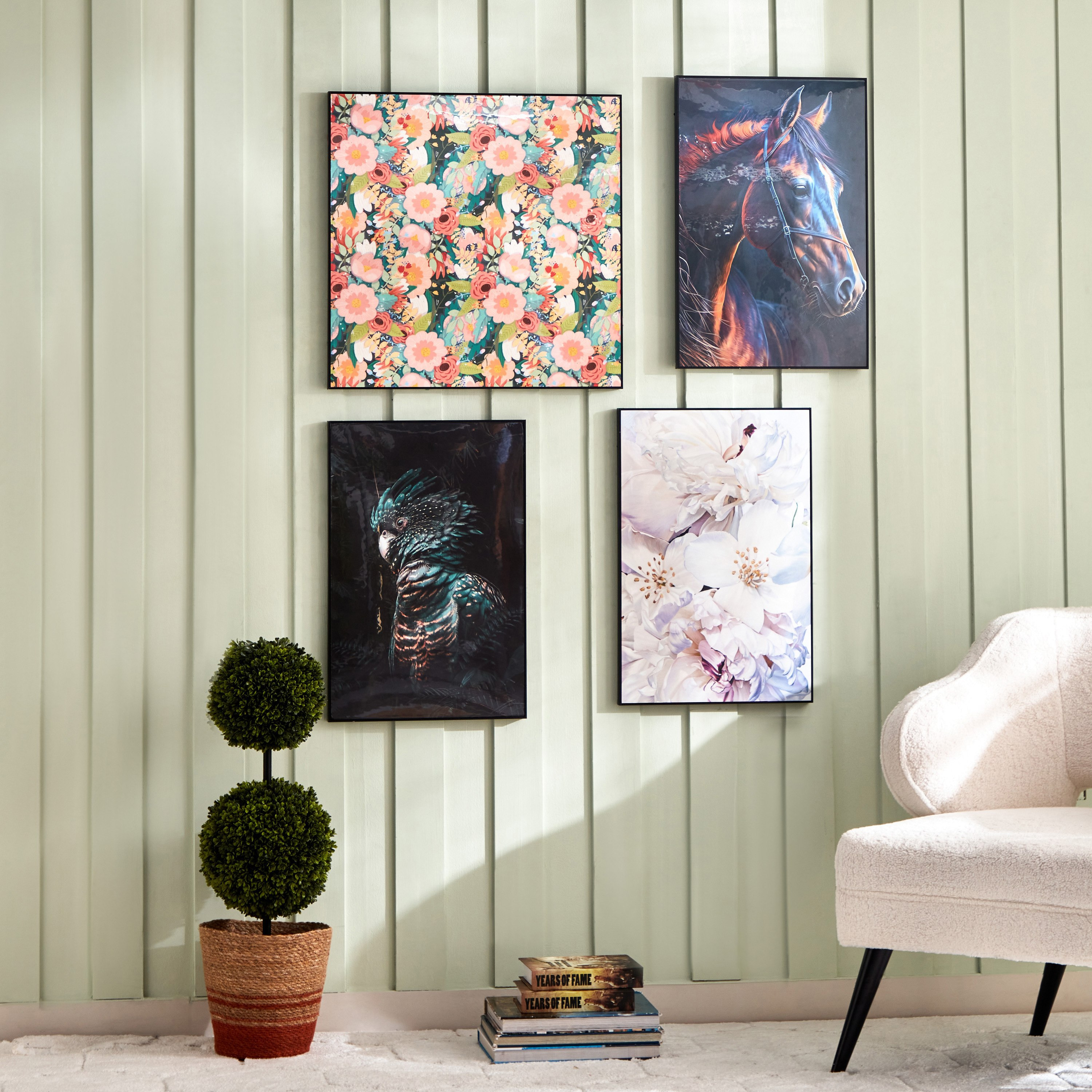 لوحة مؤطرة بتصميم زهور من هامبتون - 60x60x2.5 سم-hbxhomeware-hbxdecorandfurnishings-image-5