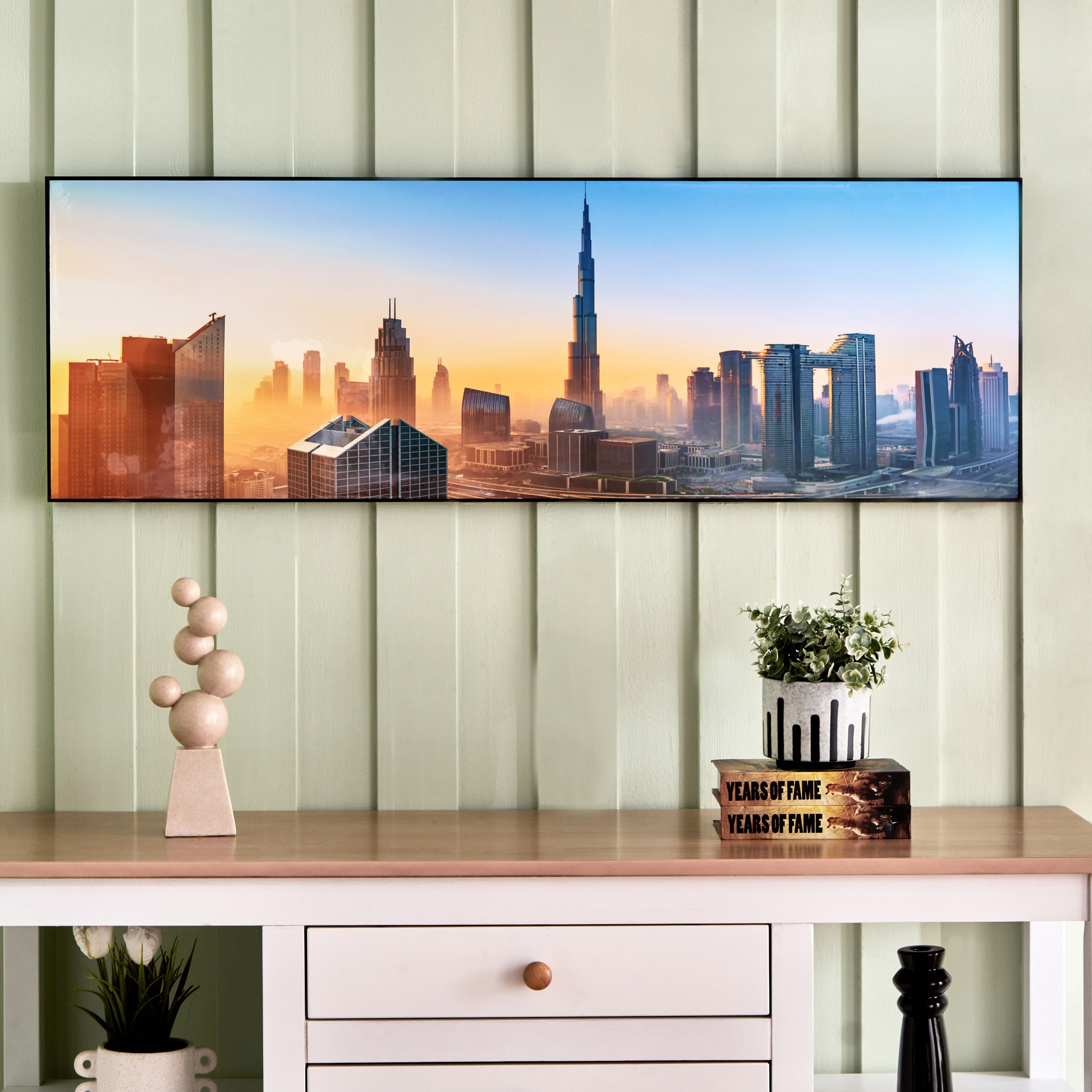 لوحة مؤطرة دبي سكاي لاين من هامبتون - 40x120x2.5 سم-hbxhomeware-hbxdecorandfurnishings-image-2
