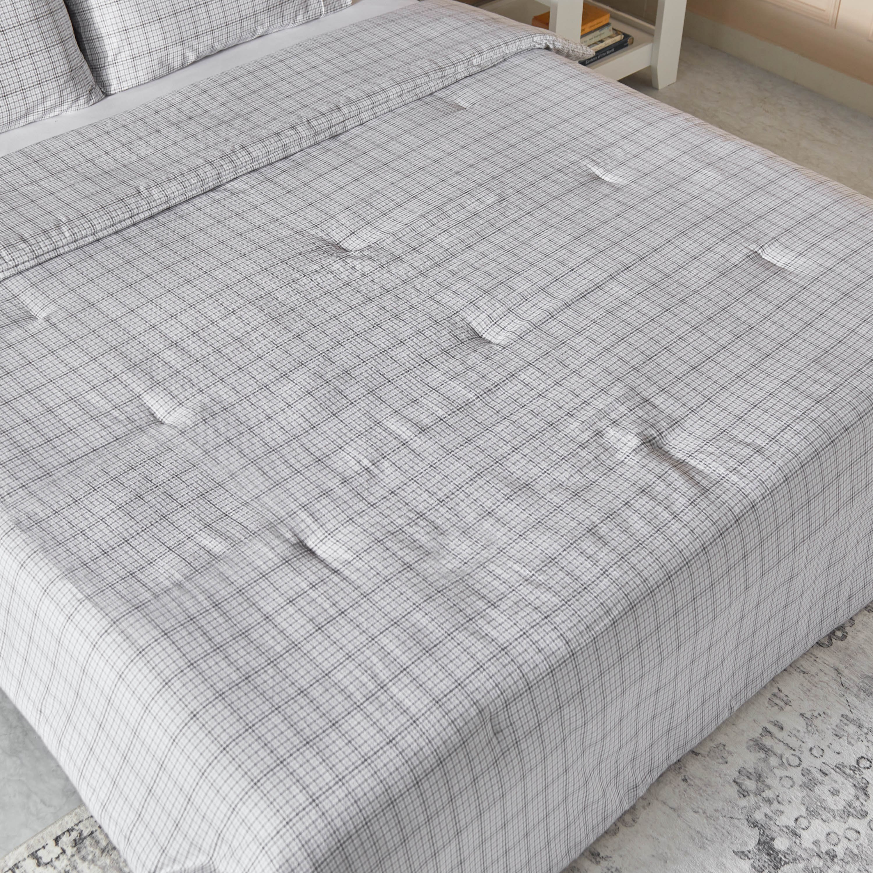 طقم لحاف كينج فلانيل قطن 3 قطع كاروهات من سناج هاربور - 220x235 سم-hbxhomeware-hbxdecorandfurnishings-image-4