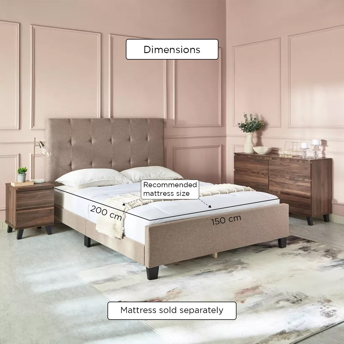 سرير كوين منجّد - كولتورب من موڤو - 150x200 سم-hbxbedroom-bedsandbedsets-beds-queen-image-7