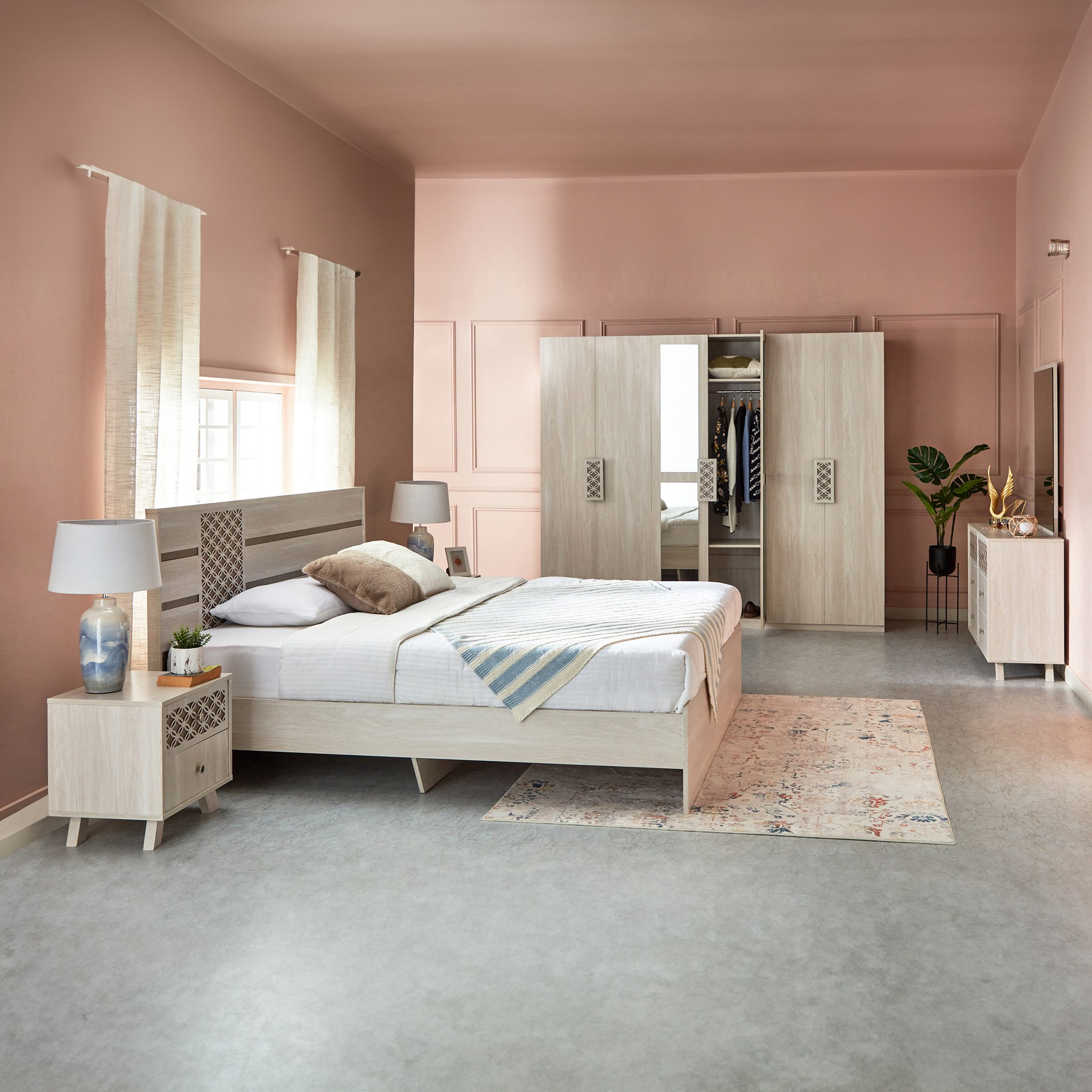 طقم غرفة نوم سوبر كينج -5 قطع من هيرشي- 200x200 سم-hbxbedroom-bedsandbedsets-bedroomsets-superking-image-24