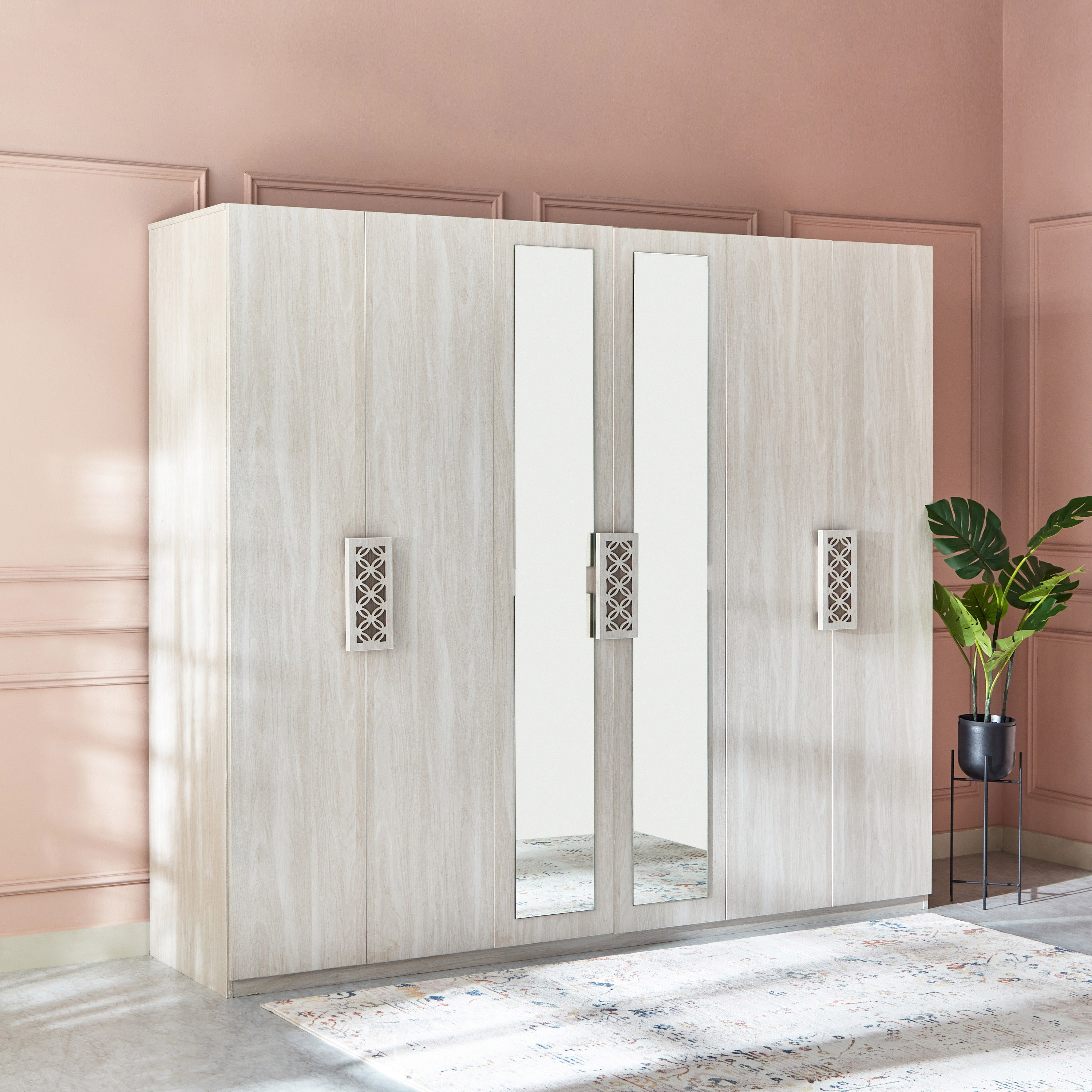 خزانة ملابس 6 أبواب بمرآة من هيرشي-hbxfurniture-wardrobes-image-1