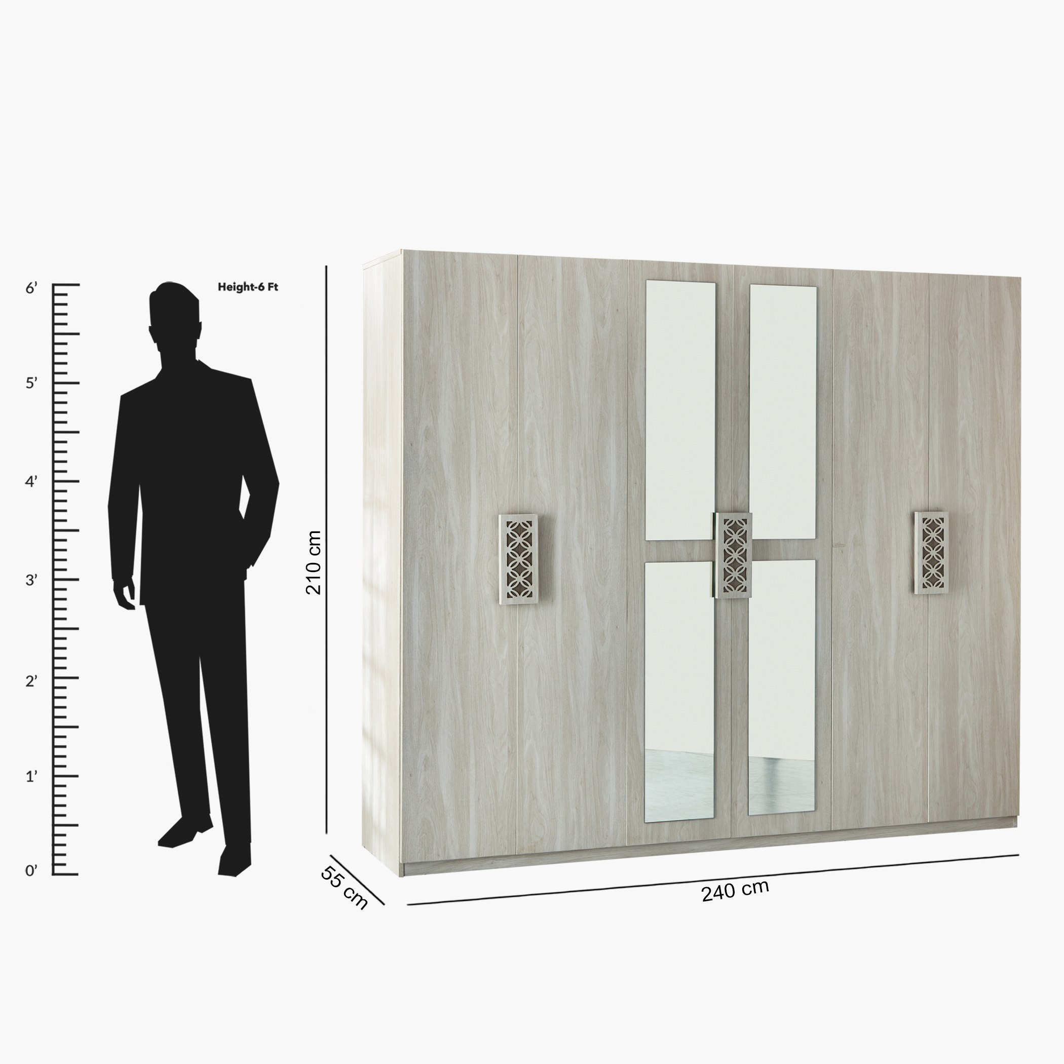 خزانة ملابس 6 أبواب بمرآة من هيرشي-hbxfurniture-wardrobes-image-15