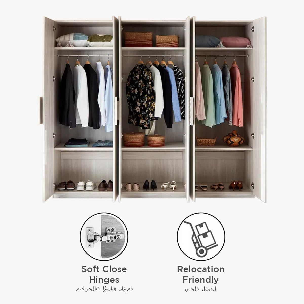 خزانة ملابس 6 أبواب بمرآة من هيرشي-hbxfurniture-wardrobes-image-6