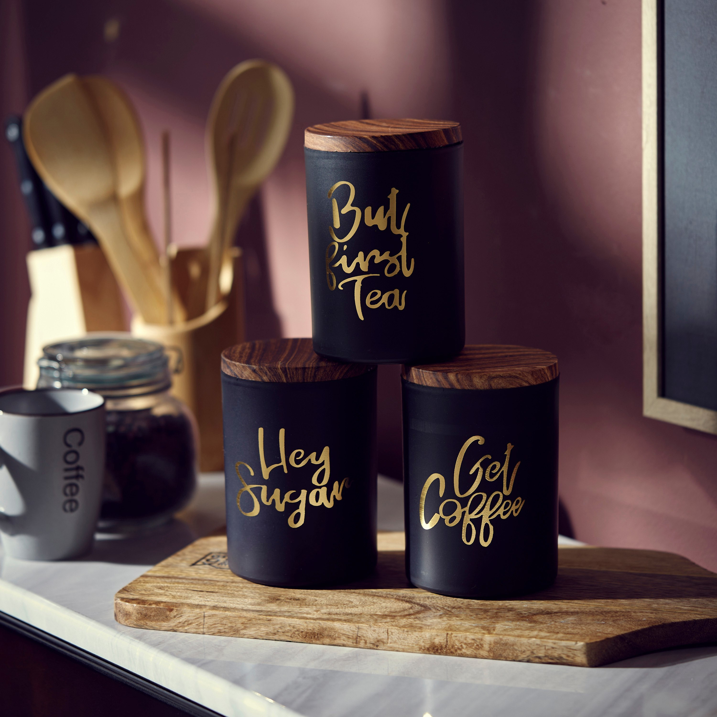 Tea Coffee Sugar Jar - Set of 3-hbxhomeware-hbxkitchen-image-1