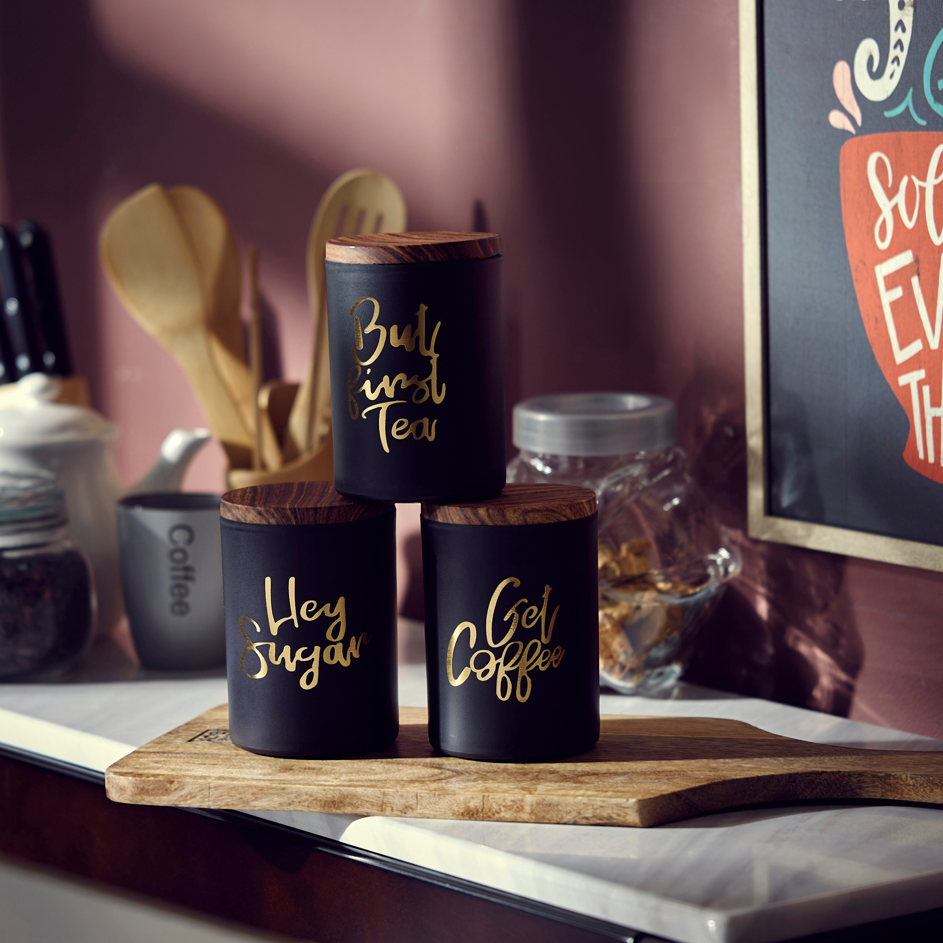 Tea Coffee Sugar Jar - Set of 3-hbxhomeware-hbxkitchen-image-4
