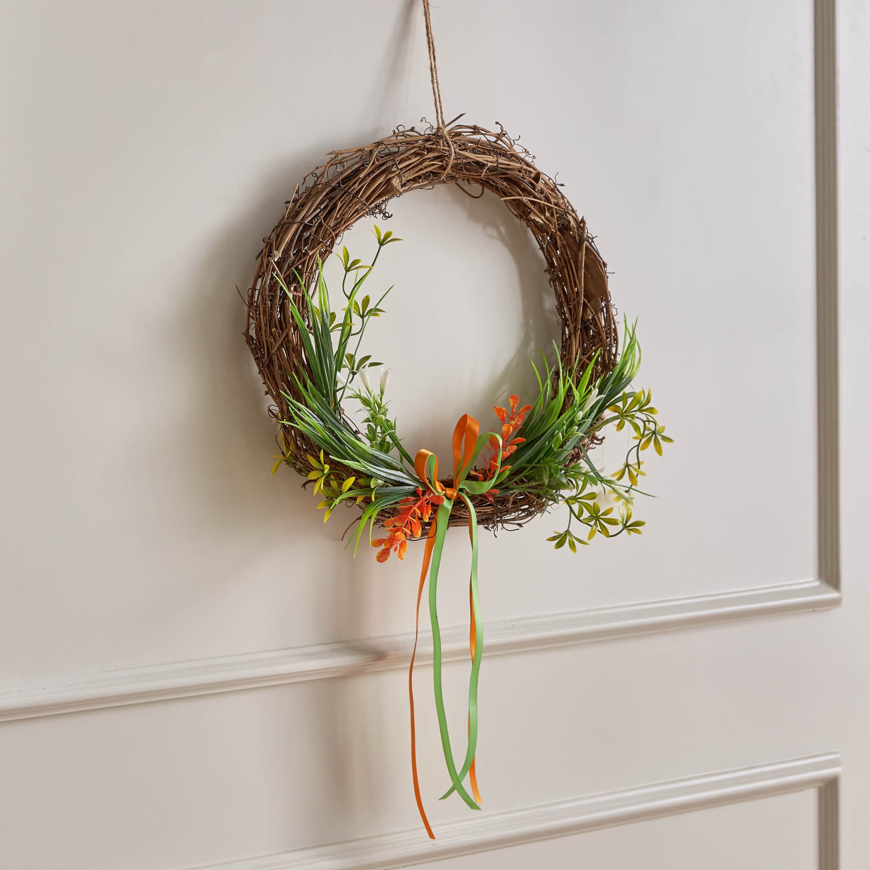 إكليل ديكور راتان من ترينت - 30x30x5 سم-hbxdecorandfurnishings-homeaccessories-artificialflowersandplants-image-1