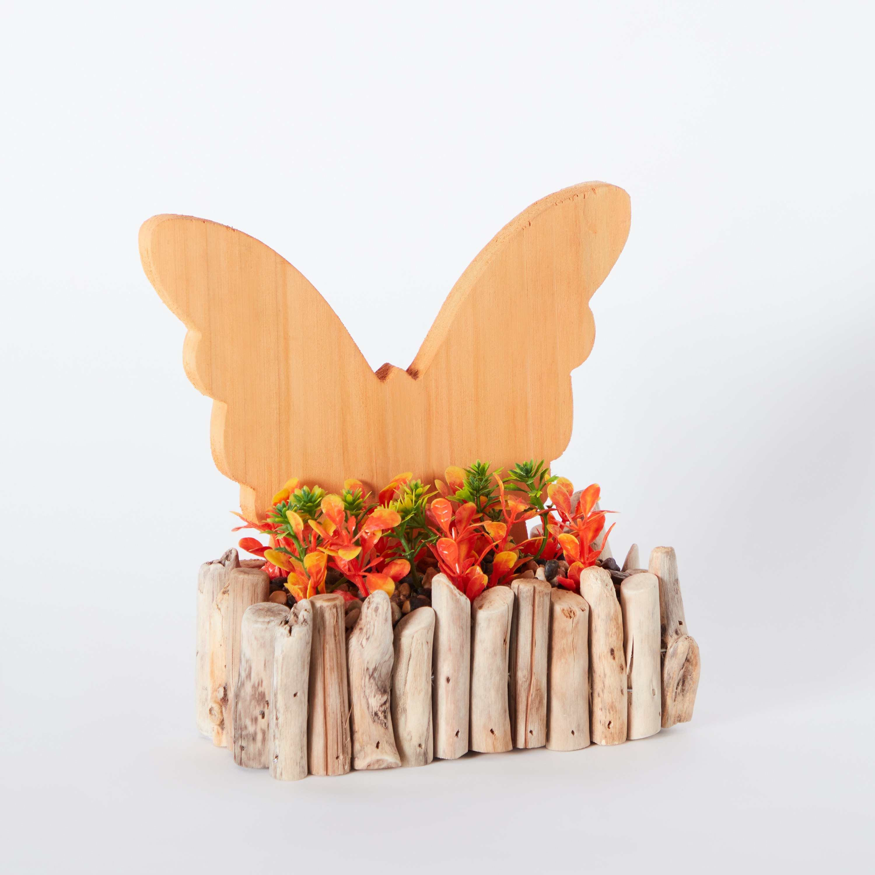 Trent Wooden Butterfly Flower Arrangement - 18.5x8.5x18.5 cm-hbxdecorandfurnishings-homeaccessories-artificialflowersandplants-image-6