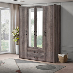 Globus 4-Door 2-Drawer Wardrobe with 2 Mirrors