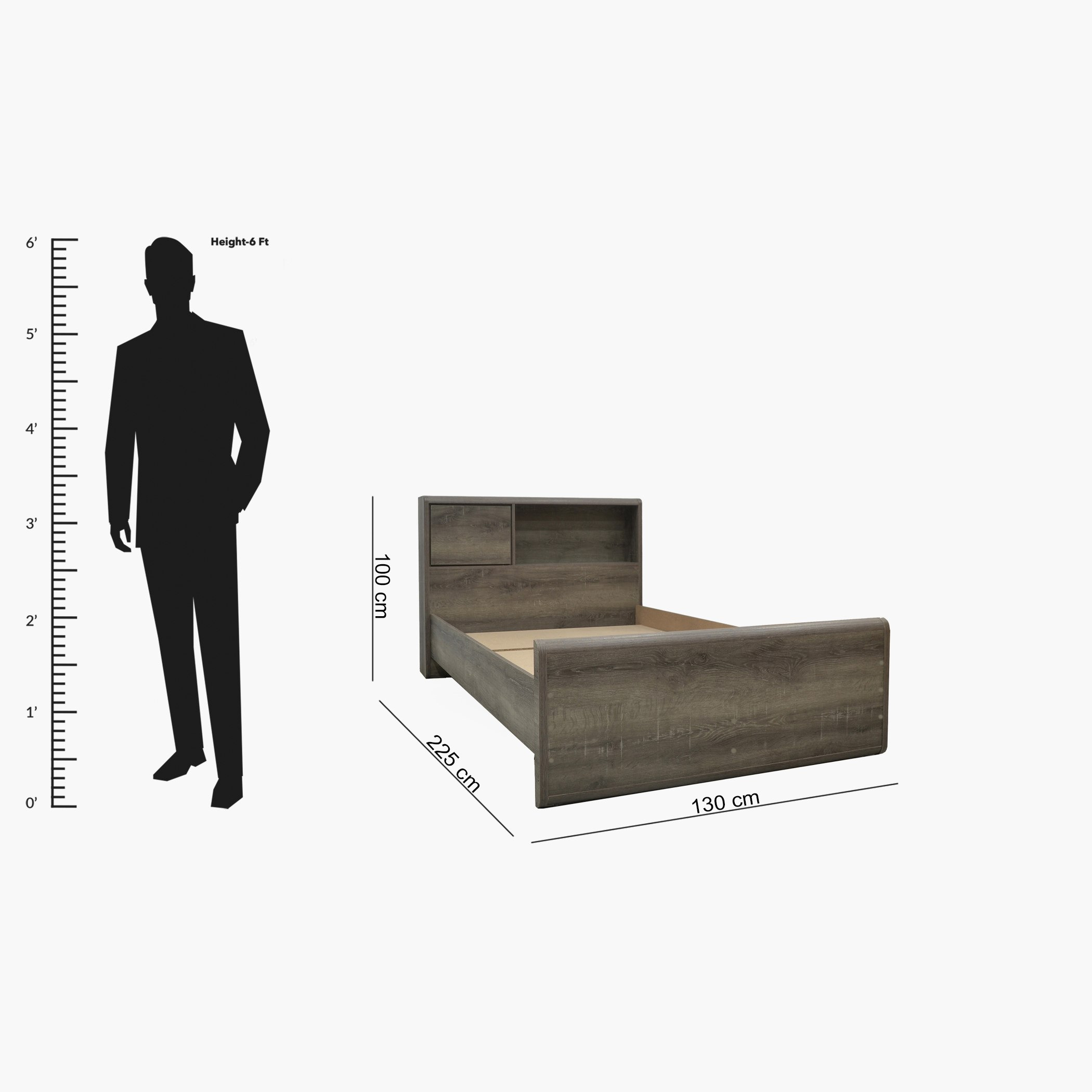 Movo Globus Twin Bed with Headboard Storage - 120x200 cm-hbxfurniture-kidsroom-kidsroomsets-twin-image-9